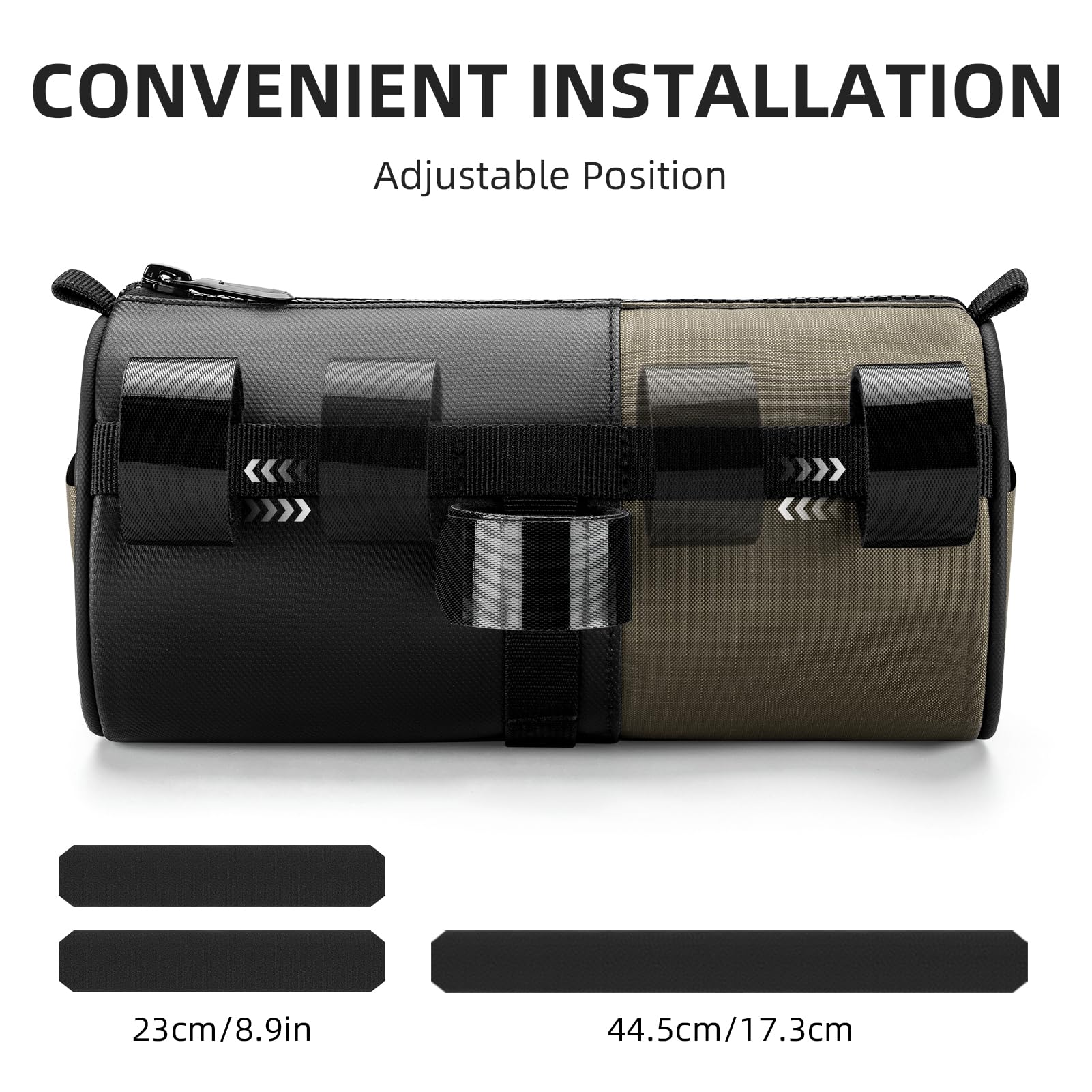 ROCKBROS Bike Handlebar Bag - Waterproof Bicycle Front Storage Bag with Adjustable Shoulder Strap for Road, Mountain & Gravel Biking - Perfect for Commuting, Touring & Outdoor Adventures