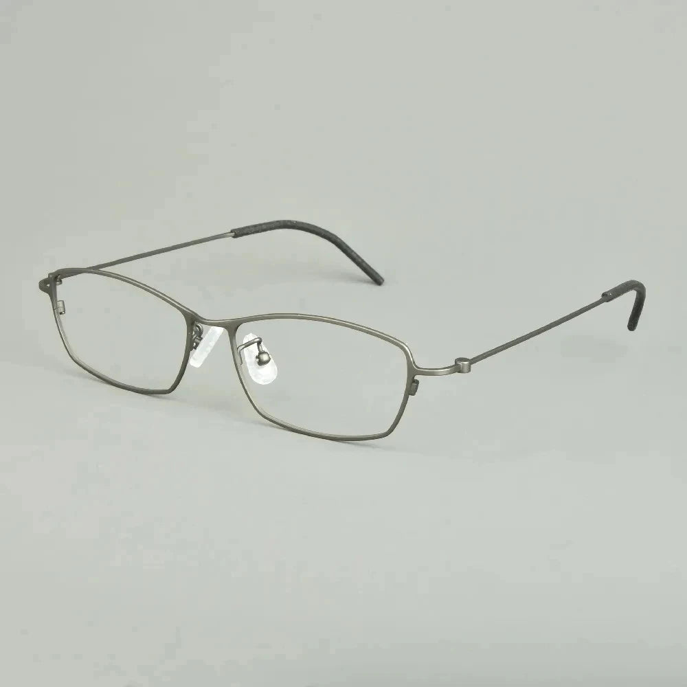 Stylish Unisex Full Rim Rectangle Titanium Eyeglasses Frame 14509 - Lightweight & Durable for Work, Reading & Everyday Wear