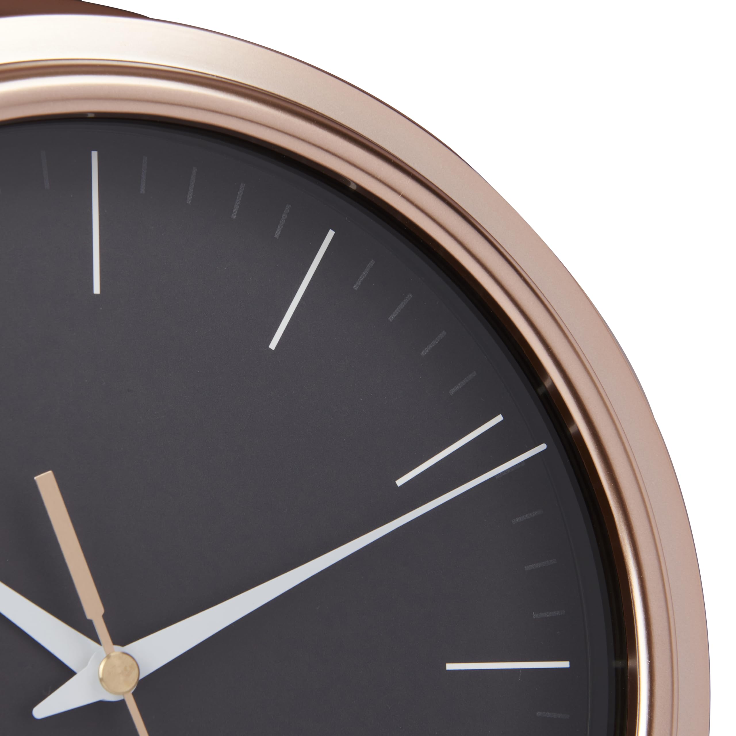 KitchenCraft Decorative Wall Clock with Copper Finish - 25.5cm Brown Plastic Kitchen Clock in Gift Box - Perfect for Home, Office, and Restaurant Decor