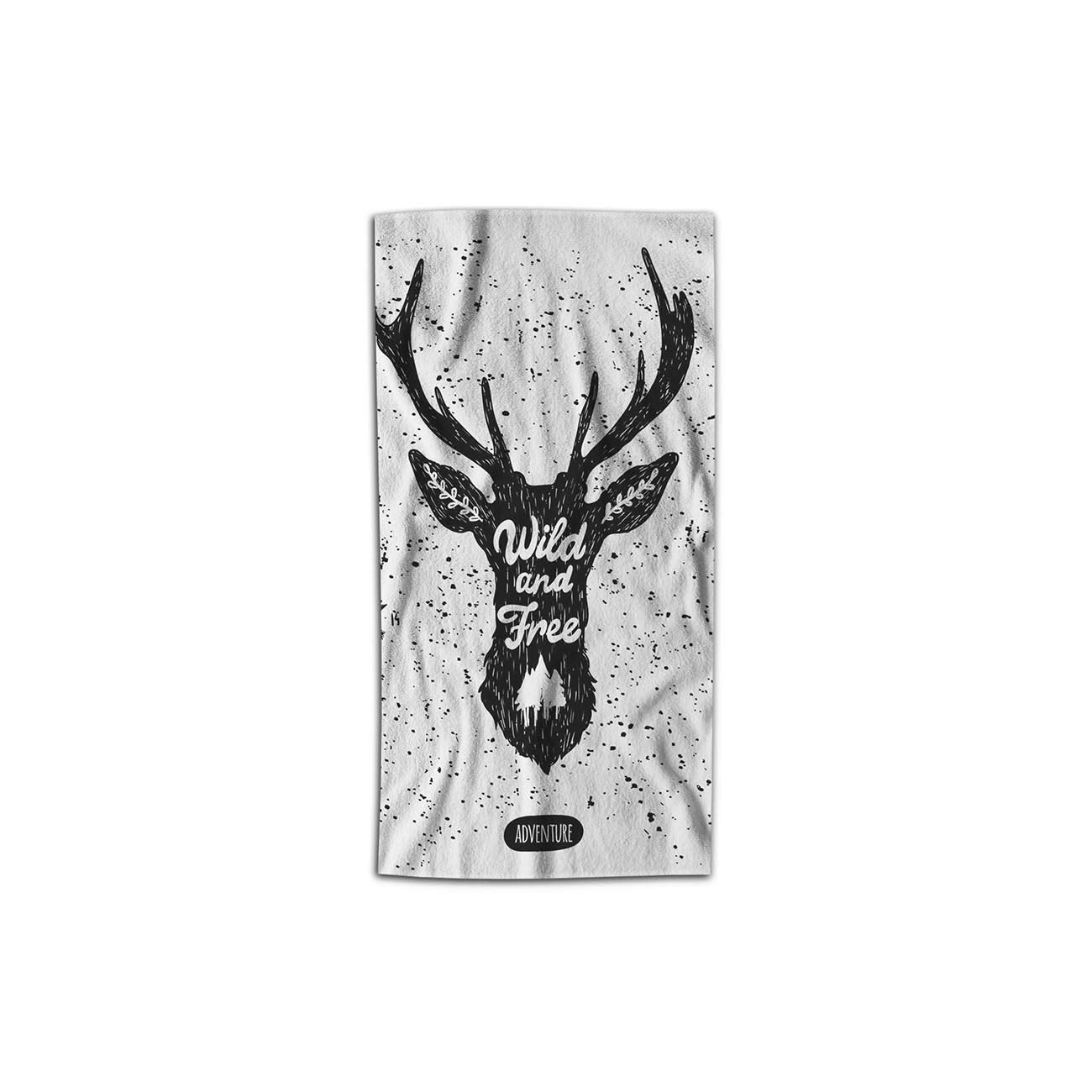 Premium AOYEGO Antler Hand Towel - 15x30 Inch Soft Microfiber Deer Print Towel for Kitchen & Bathroom | Wild Adventure Themed Polka Dot Face Towel for Men & Women - Perfect for Camping, Hiking, and Outdoor Adventures