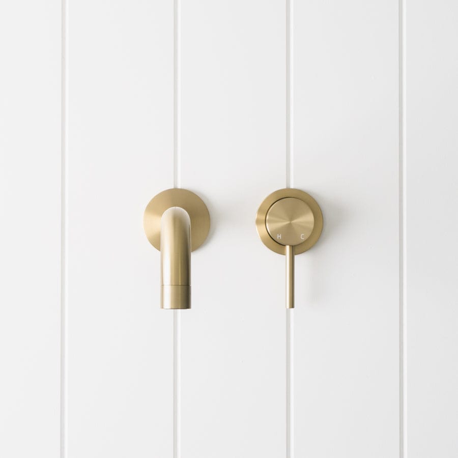 Sydney Wall Spout with Wall Mixer in Warm Brushed Nickel Finish - Perfect for Modern Bathroom & Kitchen Faucet Upgrades