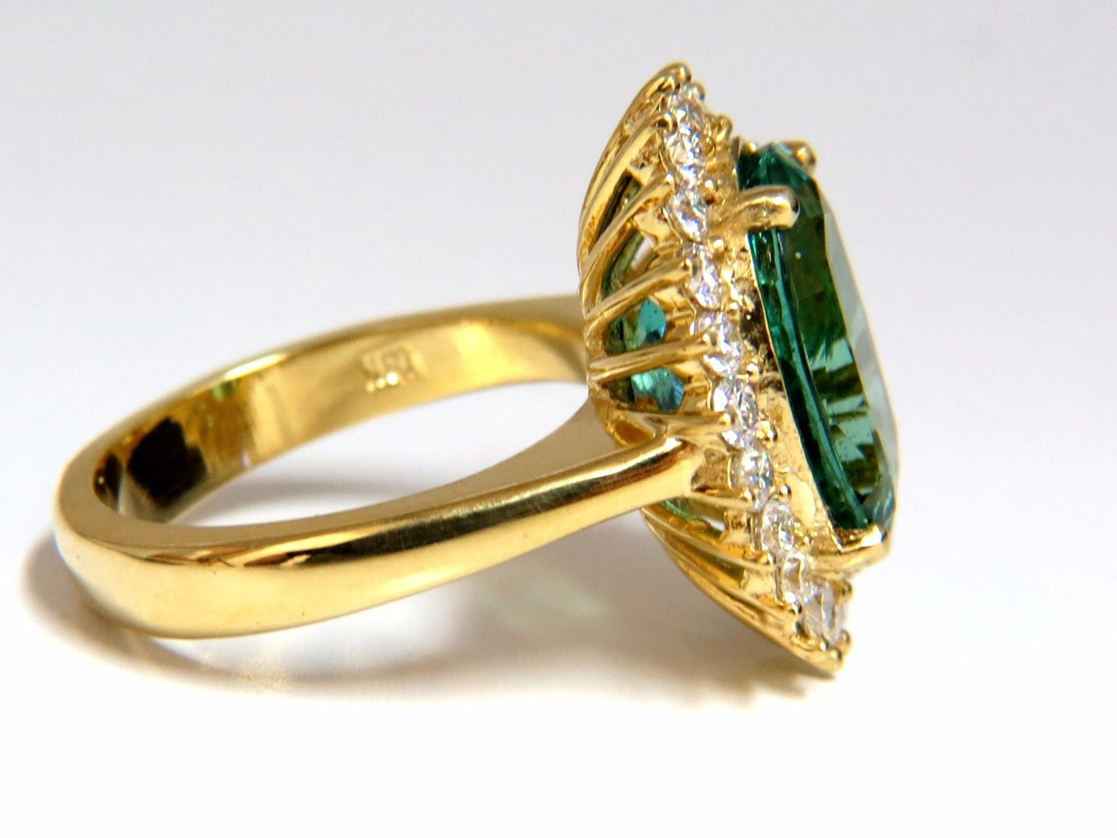 GIA Certified 8.60 Carat Natural Green Emerald Diamond Ring 18K Gold F1 Halo Prime - Elegant Engagement & Wedding Jewelry for Women