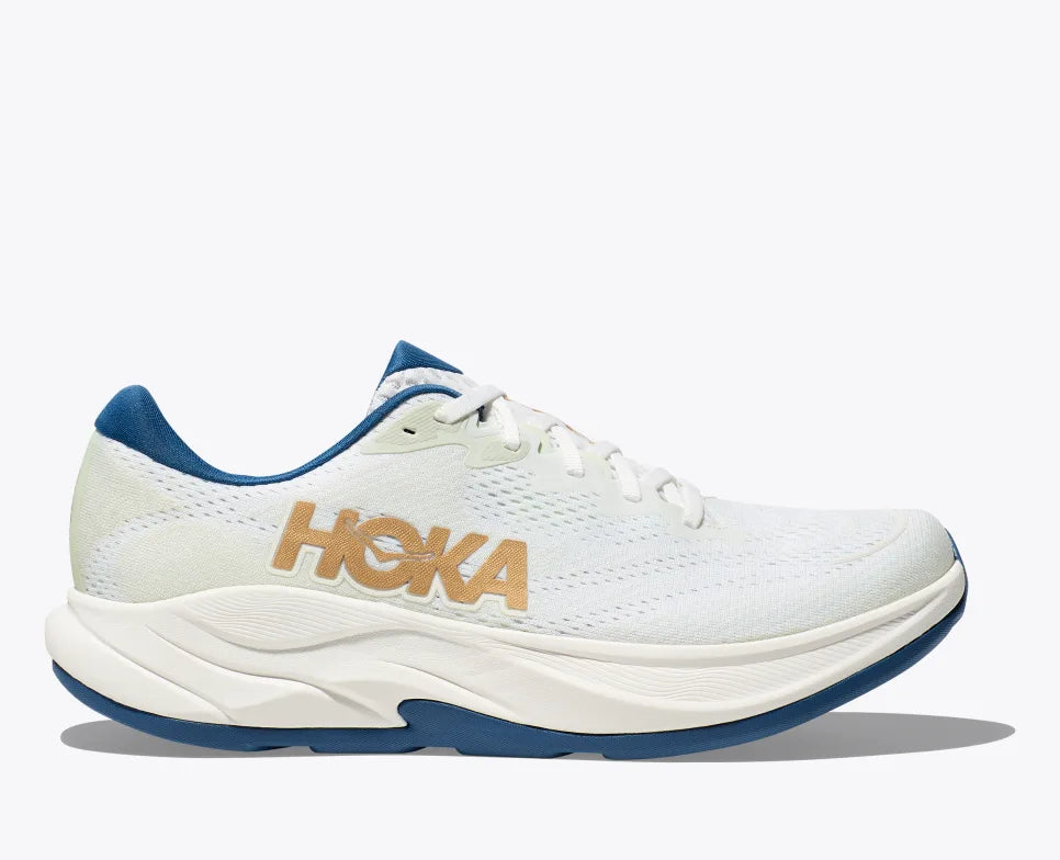 HOKA Men's Rincon 4 Wide Running Shoes - Frost/Gold Color - Lightweight Cushioned Sneakers for Road Running, Jogging & Gym Workouts