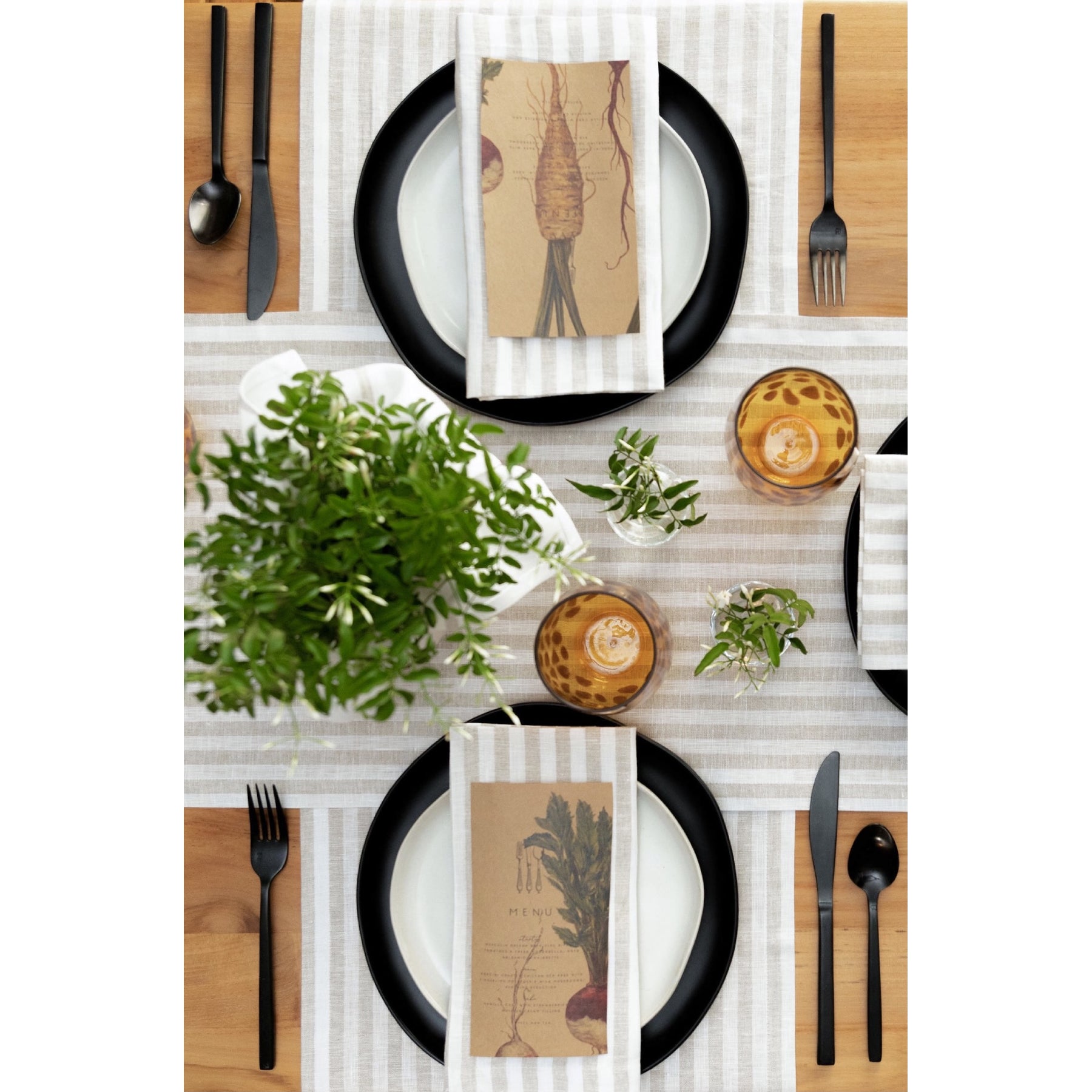Amalfi Stripe Table Runner - Elegant Dining Decor for Weddings, Parties & Holiday Tablescapes