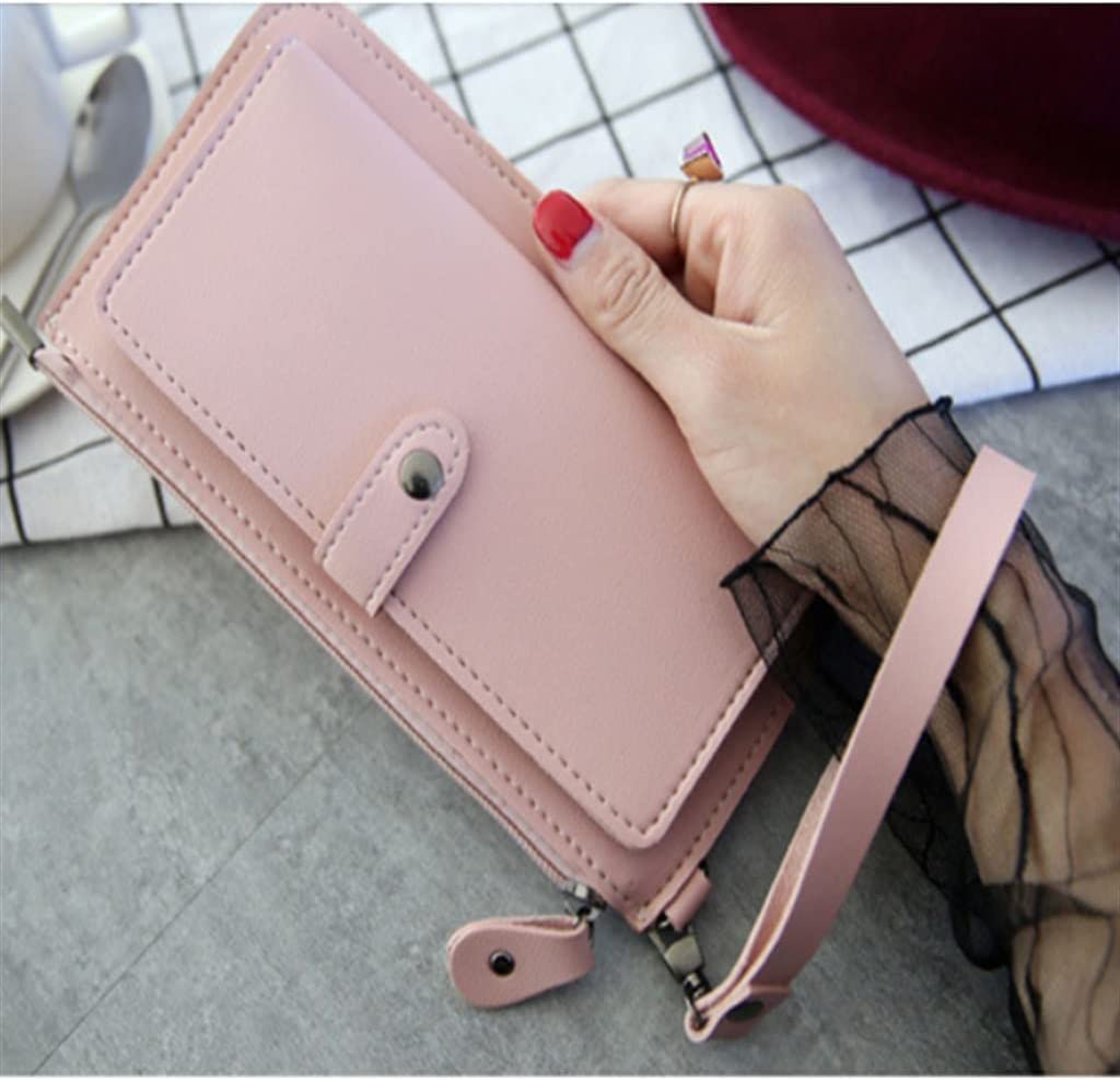 Stylish Women's PU Leather Long Wallet with Multiple Card Slots - RFID Blocking, Zipper Closure & Detachable Strap (Black) - Perfect for Everyday Use, Travel, and Business