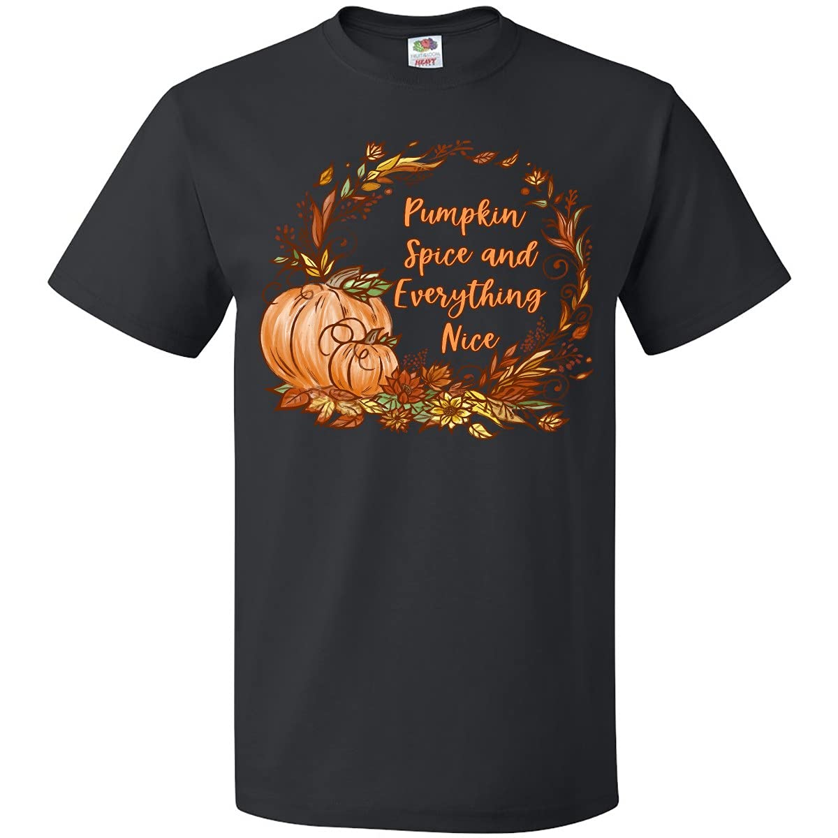 Pumpkin Spice & Everything Nice Autumn Leaves T-Shirt | Fall Graphic Tee for Women | Cozy Thanksgiving & Halloween Outfit