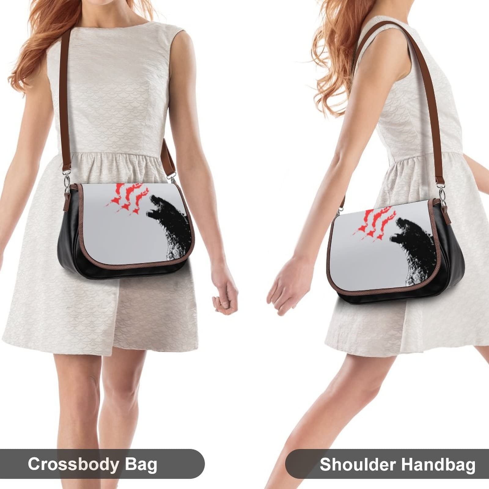 Stylish Medium Crossbody Bags for Women - Printed Shoulder Messenger Purse & Designer Satchel Handbag by Monsterhowling | Perfect for Work, Travel & Everyday Use