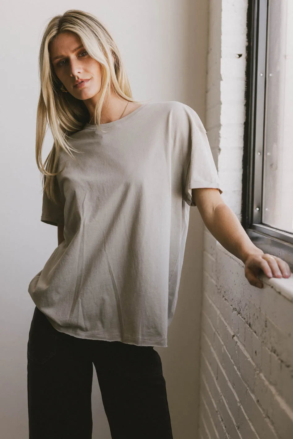Gunner Basic Tee in Taupe - Soft Cotton Crewneck T-Shirt for Men | Casual Everyday Wear & Layering | Final Sale