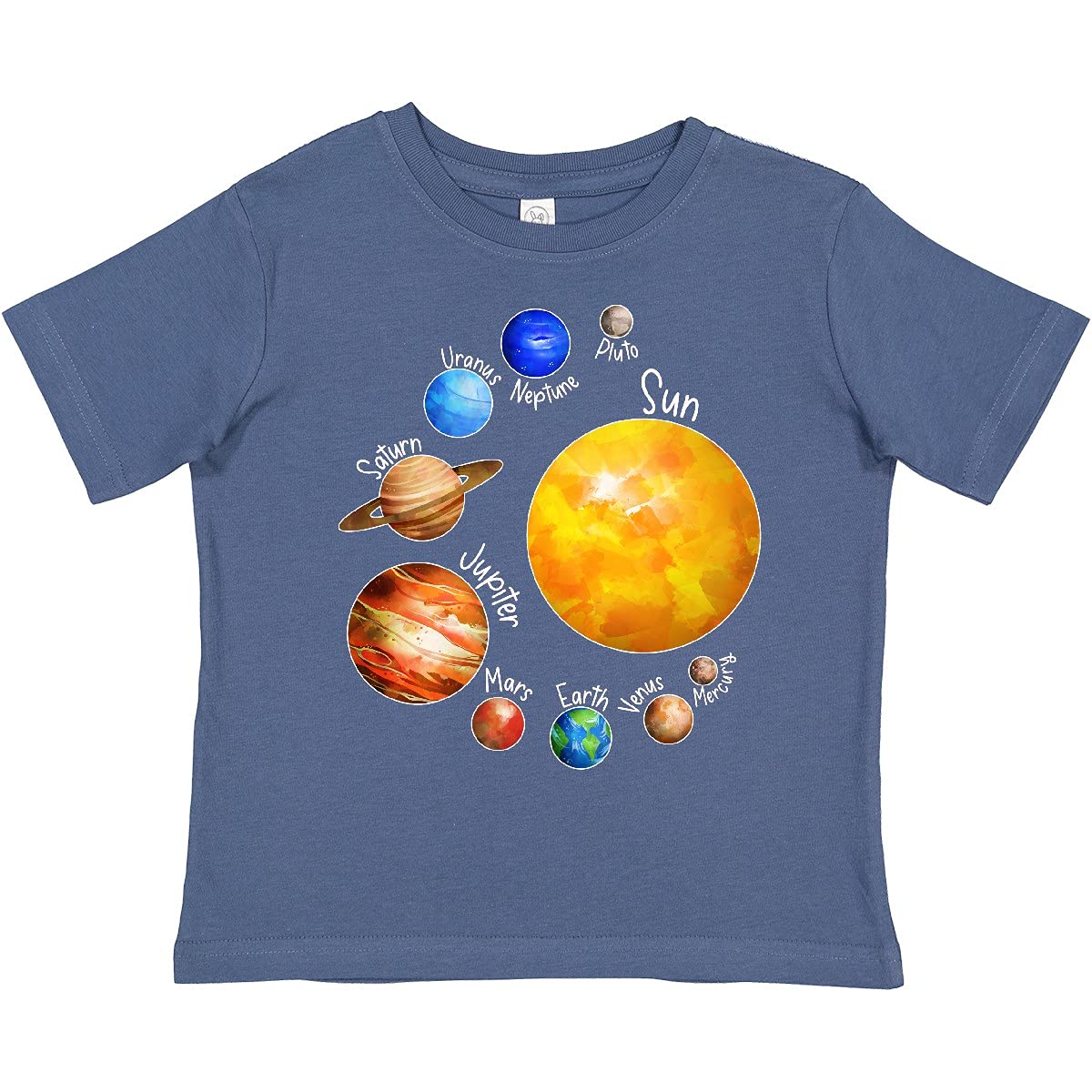 Inktastic Sun and Planets - Yes, and Pluto Toddler T-Shirt | Cute Astronomy Graphic Tee for Kids | Perfect for School, Playdates & Space-Themed Birthday Parties