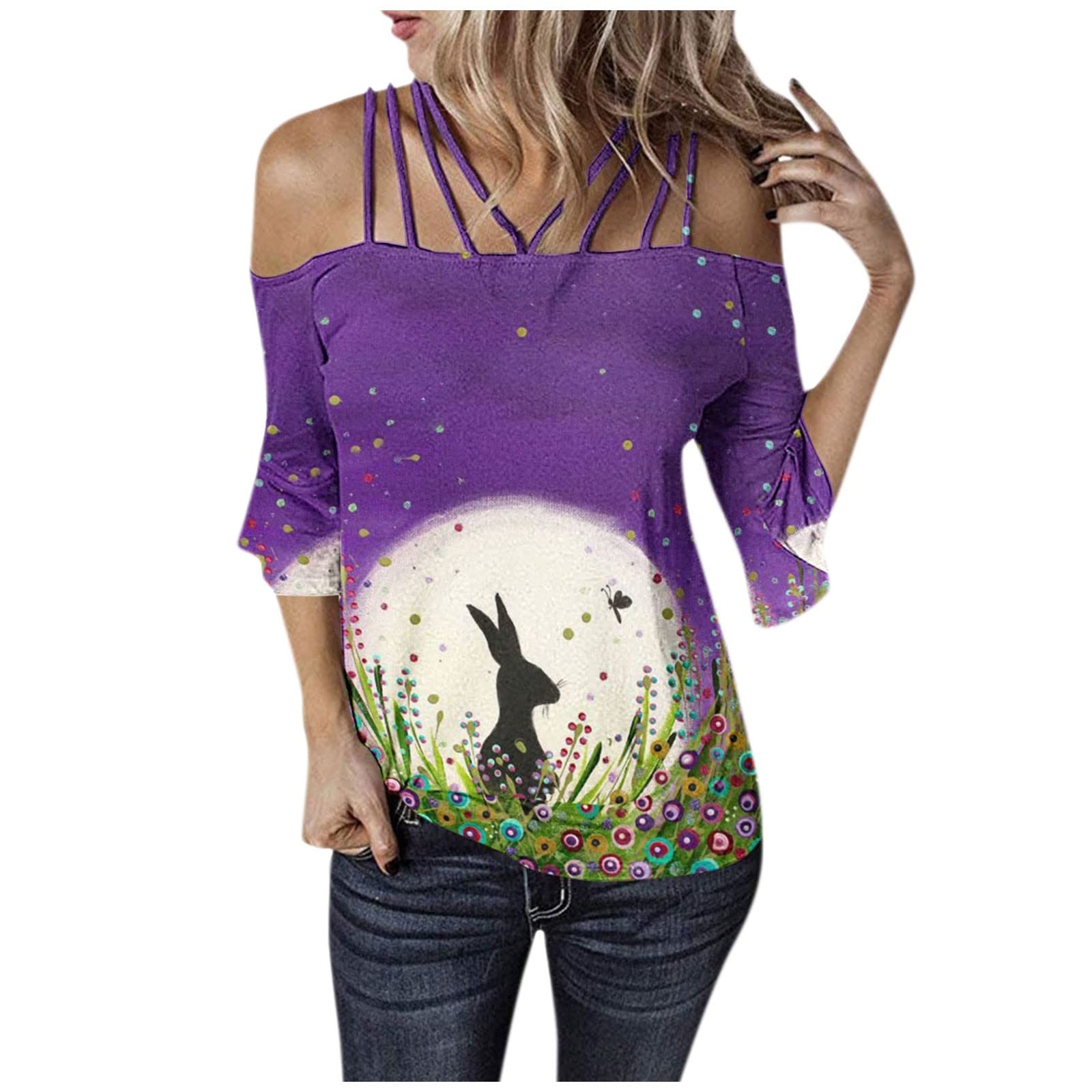 Plus Size Women's Slim Off Shoulder T-Shirts & Loose Cold Shoulder Blouses - Trendy Half Sleeve Tube Tops for Casual Wear, Summer Outfits, and Beach Vacations