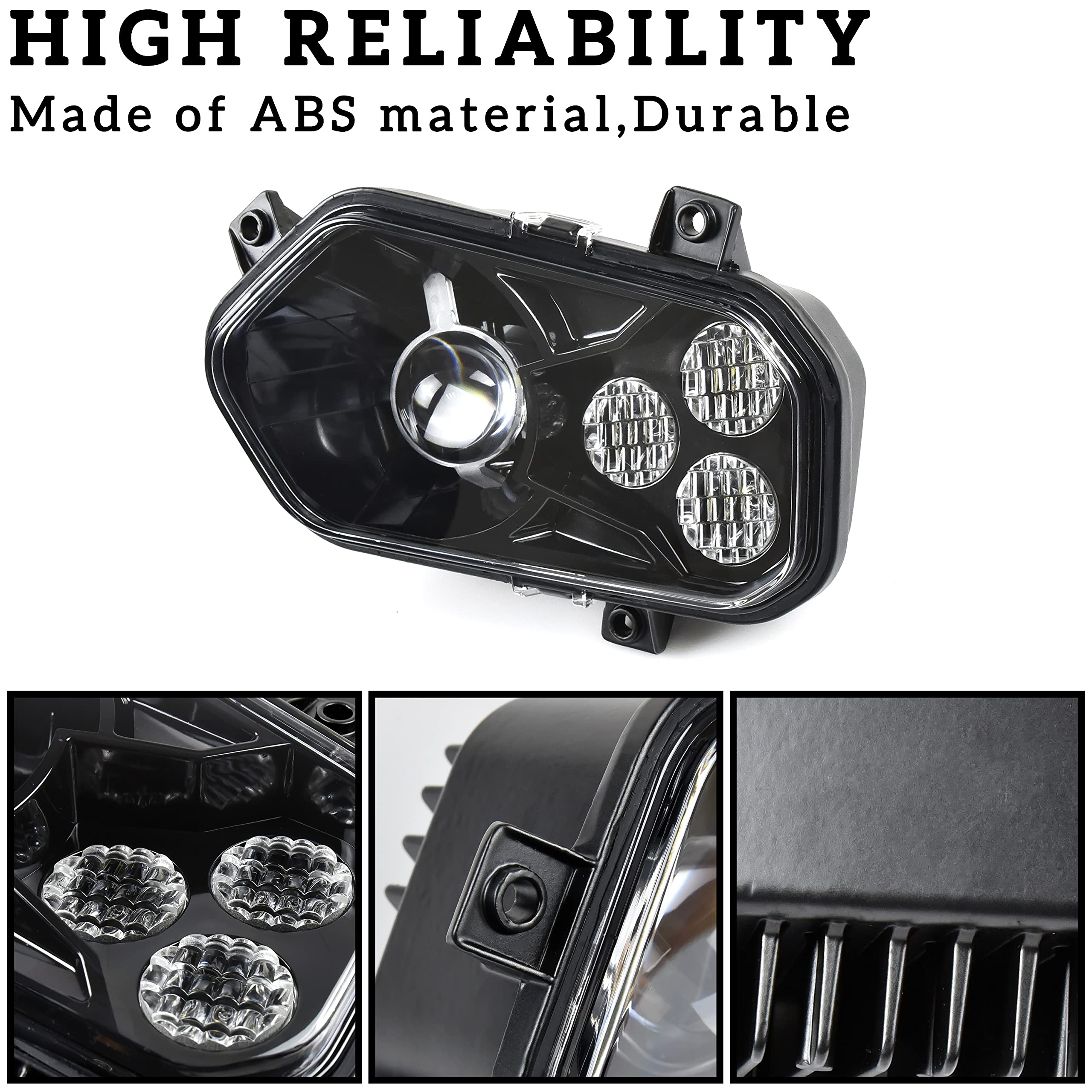 SAUTVS LED Headlights with Angel Eye for Polaris Sportsman 400 500 550 570 800 850 (2009-2017) - High/Low Beam LED Front Lamps for ATV & UTV - Perfect for Off-Roading, Night Riding & Trail Adventures