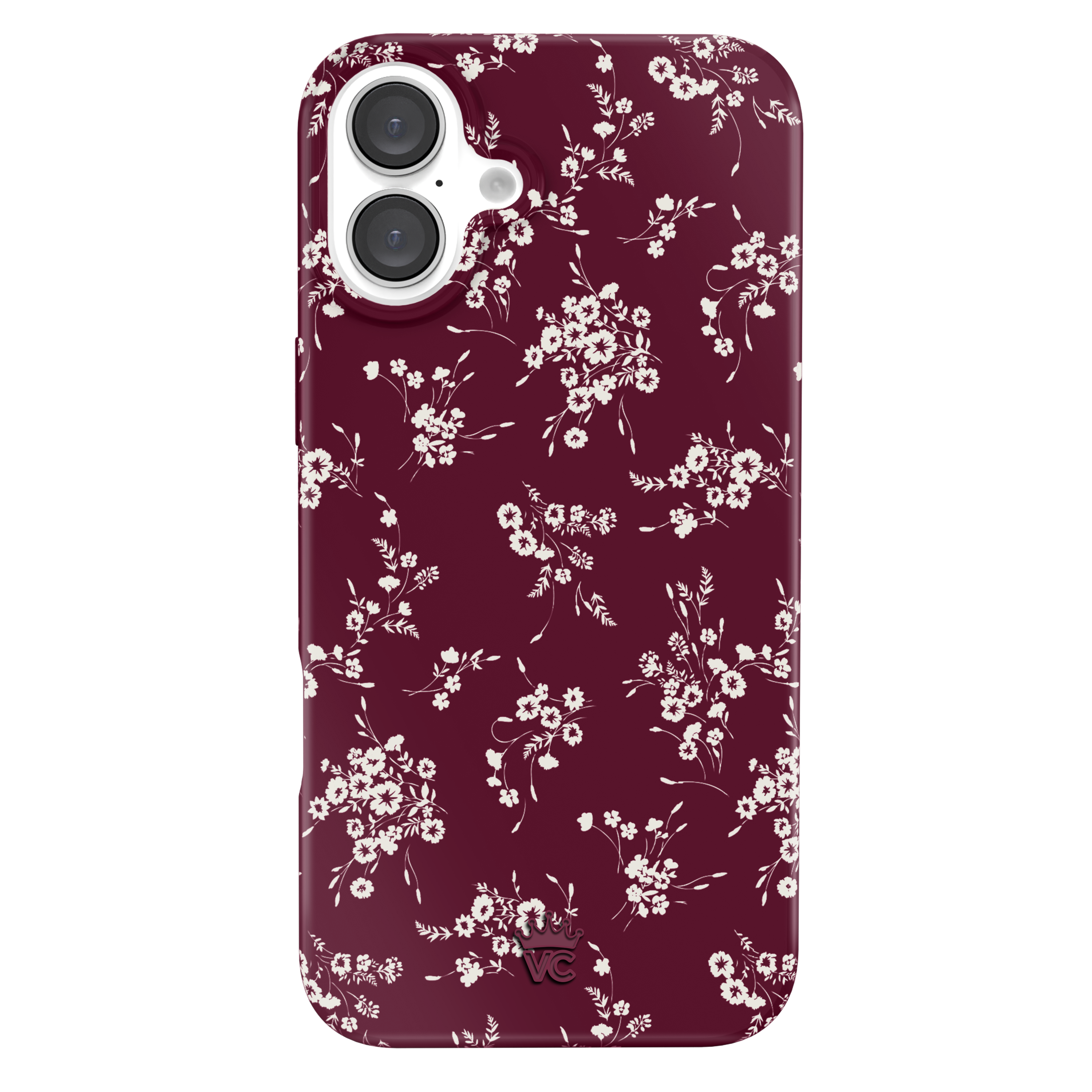 Elegant French Burgundy Floral Pattern iPhone Case - Stylish Protective Cover for iPhone 13/14/15 Pro Max - Perfect for Daily Use, Travel & Gift Giving