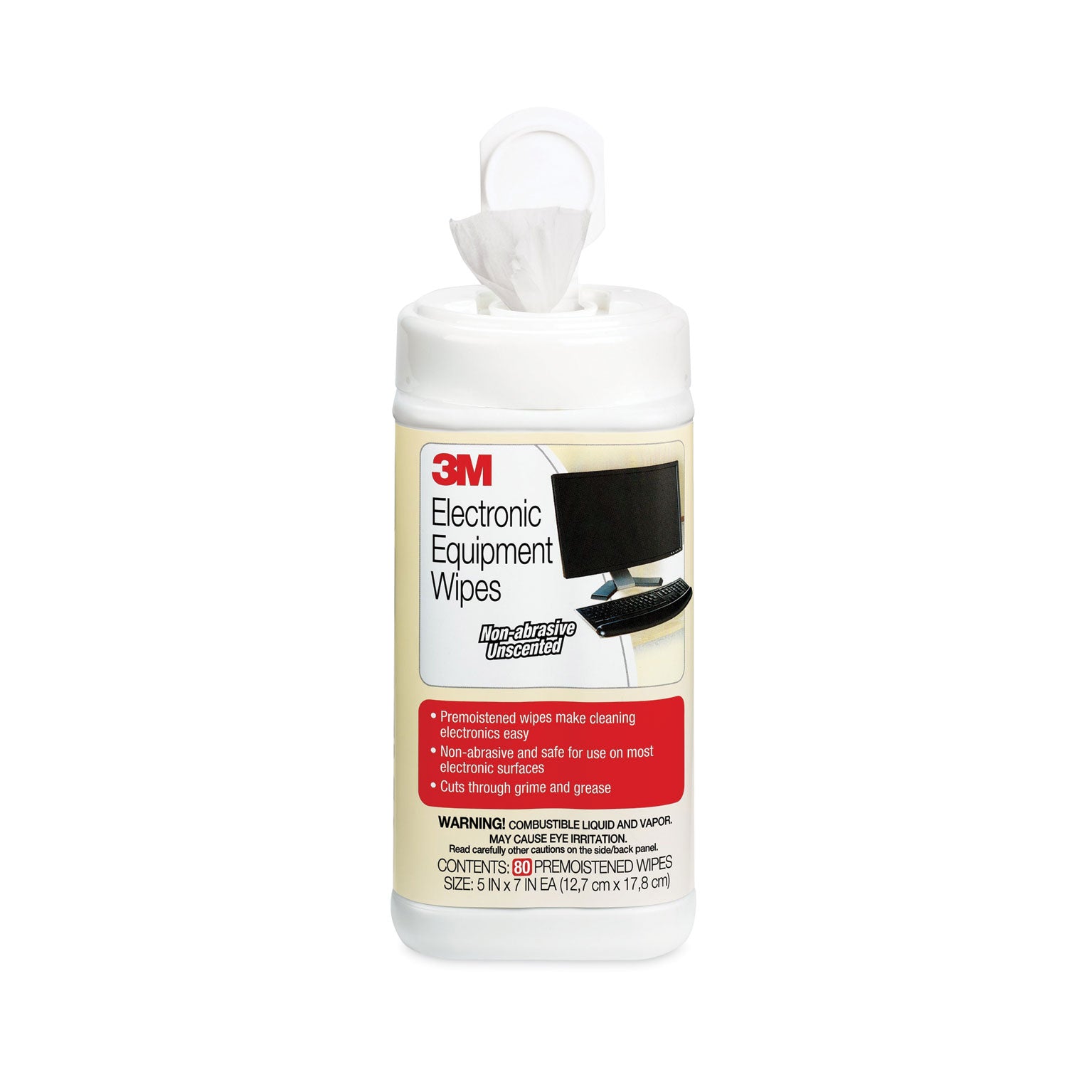 3M™ Electronic Equipment Cleaning Wipes - Unscented, 1-Ply, 5.5