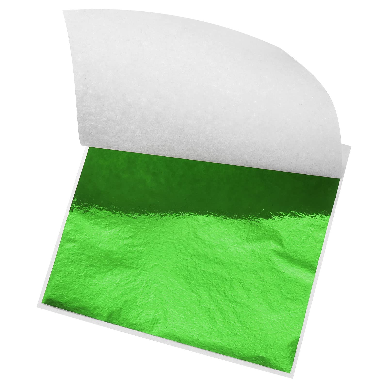Premium Gold Leaf Foil Sheets for Art & Crafts - 100 Pack of 3.3x3.1 Inch Green Leaf Papers - Perfect for Gilding, Painting, Sculptures & DIY Home Decor Projects