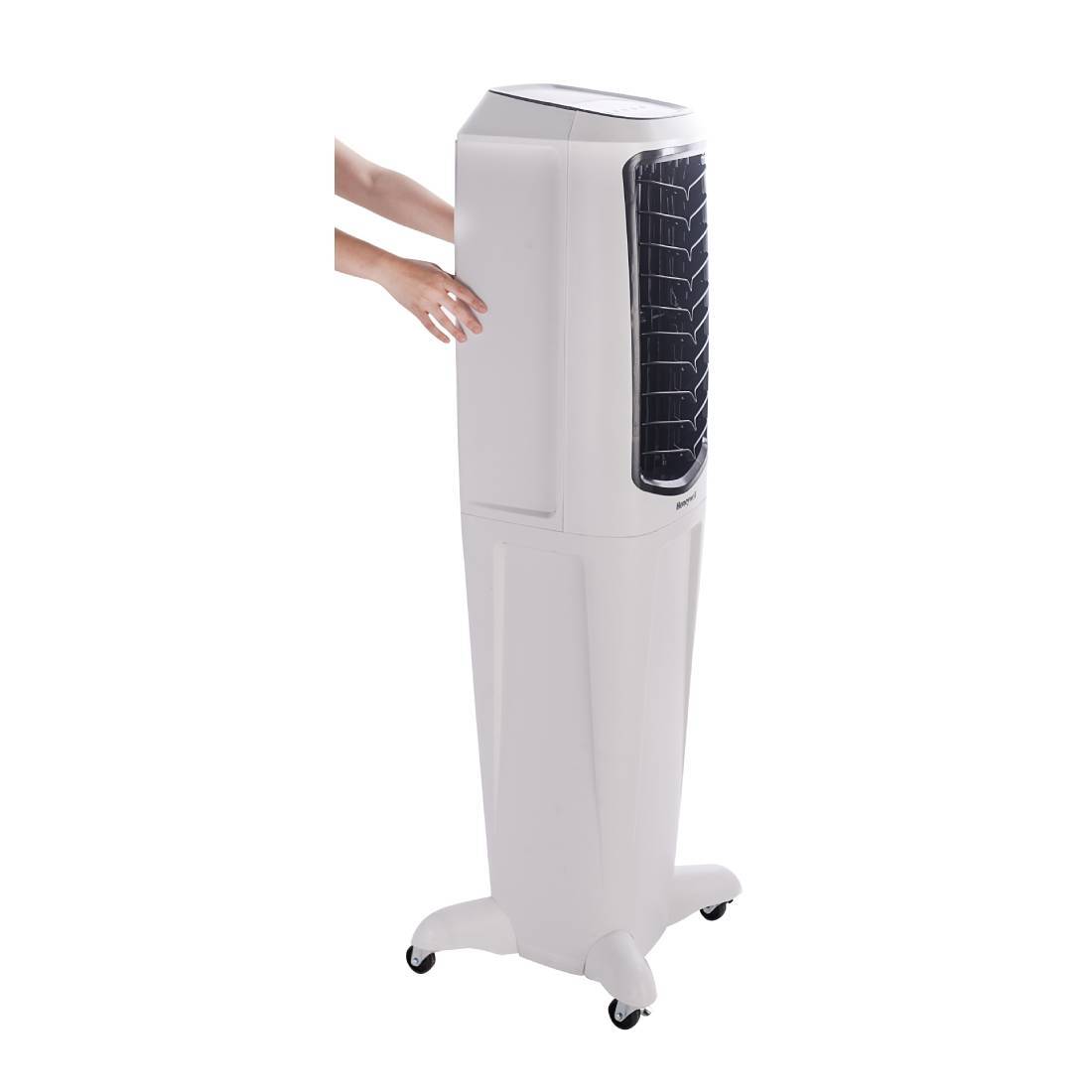 Honeywell TC50PEU 800 CFM 487 sq. ft. Energy Efficient Indoor Evaporative Air Cooler with Remote Control - White | Perfect for Bedroom, Living Room & Office Cooling