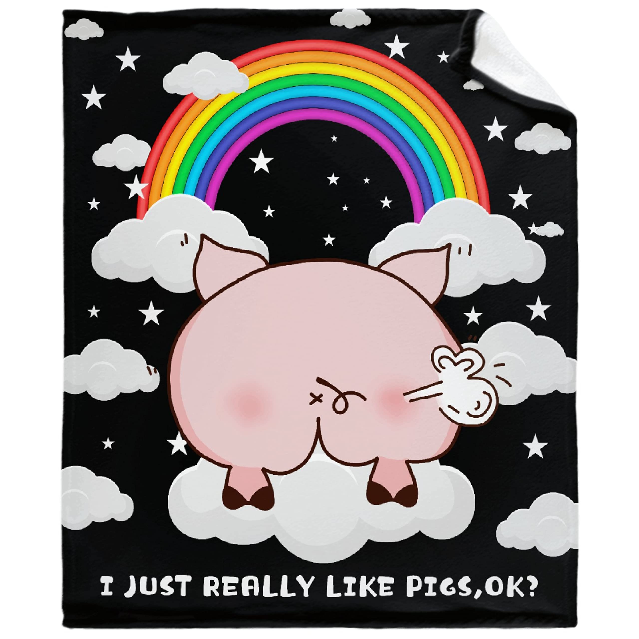 Cute Pig Fleece Throw Blanket - Soft Plush Cozy Blanket for Pig Lovers, Women & Girls - Funny Pig Themed Gift - Lightweight Warm Flannel Blanket for Sofa, Bed, Couch - Perfect for Home Decor, Travel & Family Use