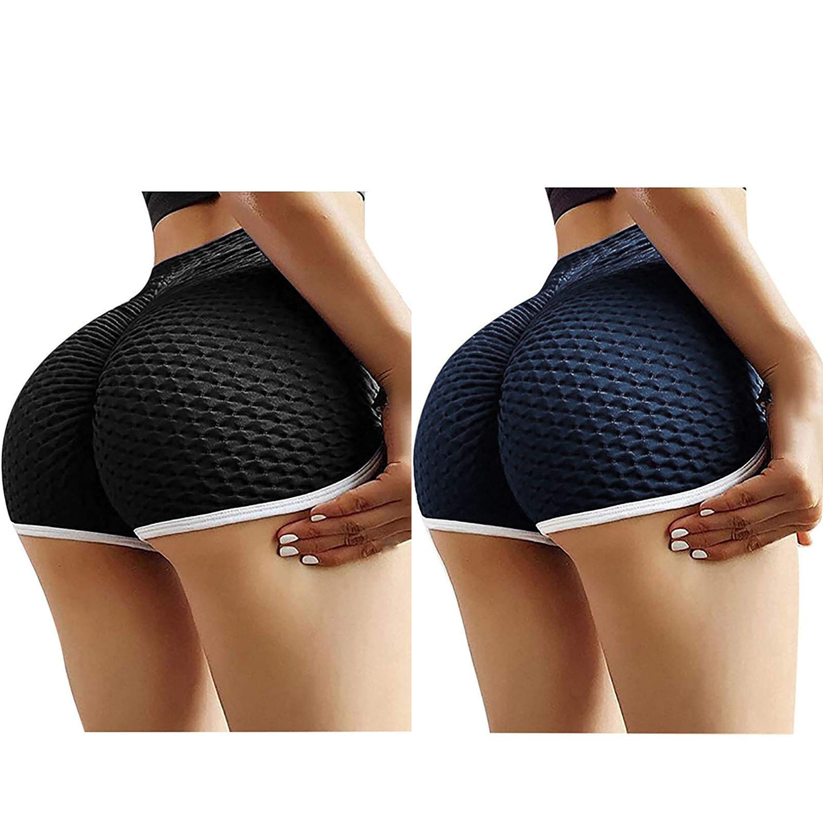 Women's Denim Shorts & 2-Piece Basic Bike Shorts Set - High Waisted Compression Workout Leggings for Yoga, Running & Gym - Athletic Sports Activewear for Women | Perfect for Summer, Fitness & Casual Wear