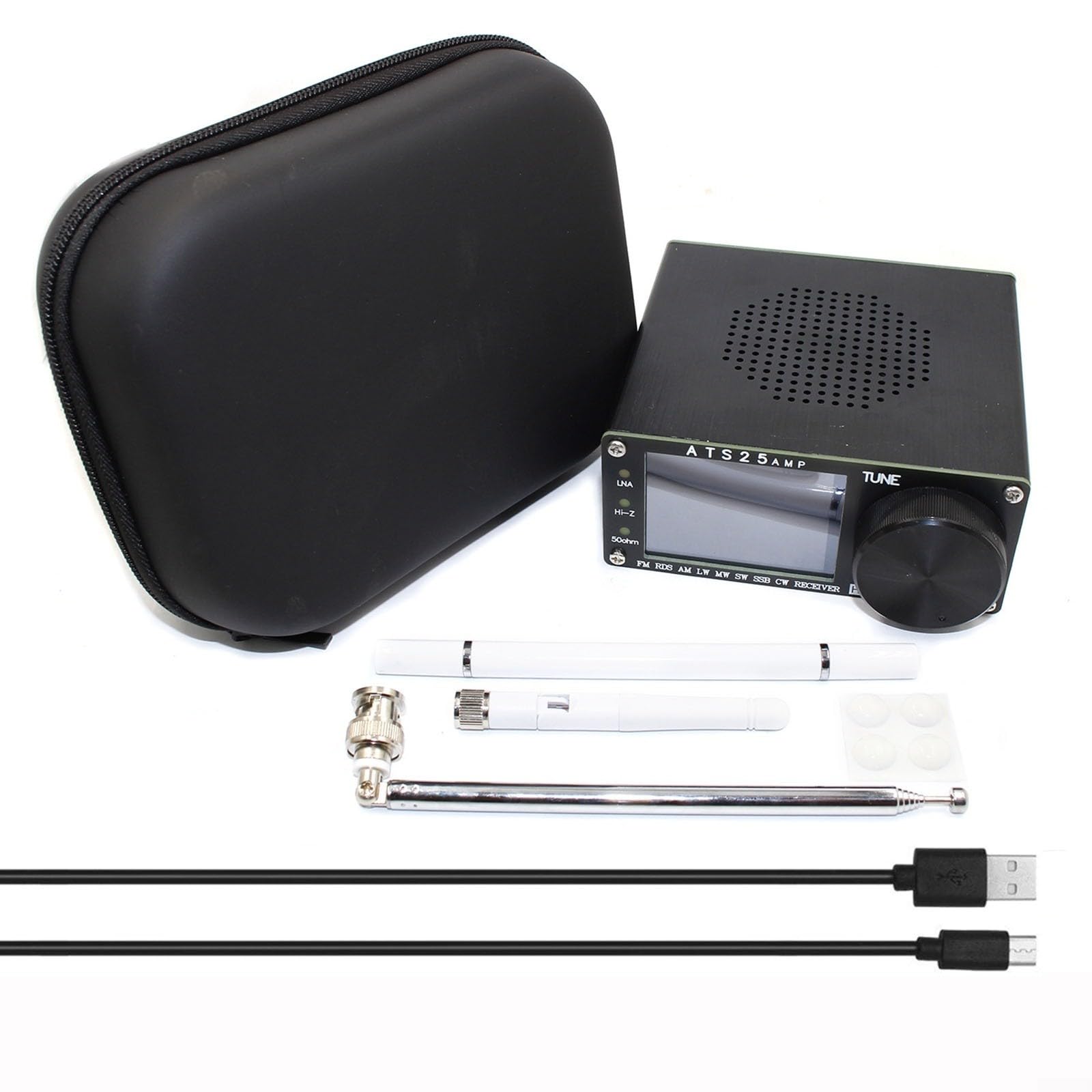 ATS25-AMP Updated V4.17 All-Band Digital Radio Receiver - Portable Shortwave FM AM SSB RDS with Spectrum Scanning DSP - Perfect for Emergency Preparedness, Outdoor Adventures & Radio Enthusiasts