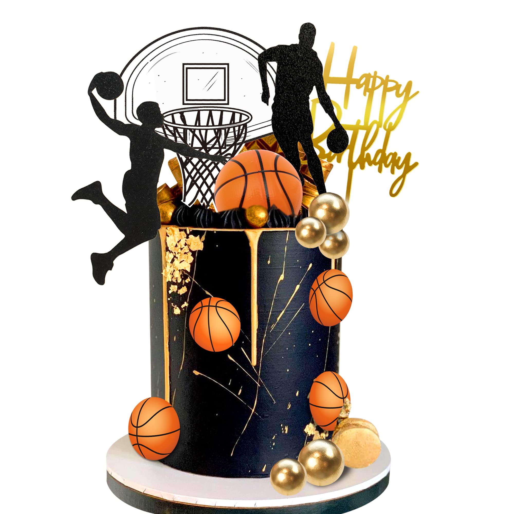 20 PCS Basketball Cake Toppers - Star Themed Birthday Party Decorations for Sports Cakes, Cupcakes & Desserts | Perfect for NBA, March Madness & Basketball Theme Parties