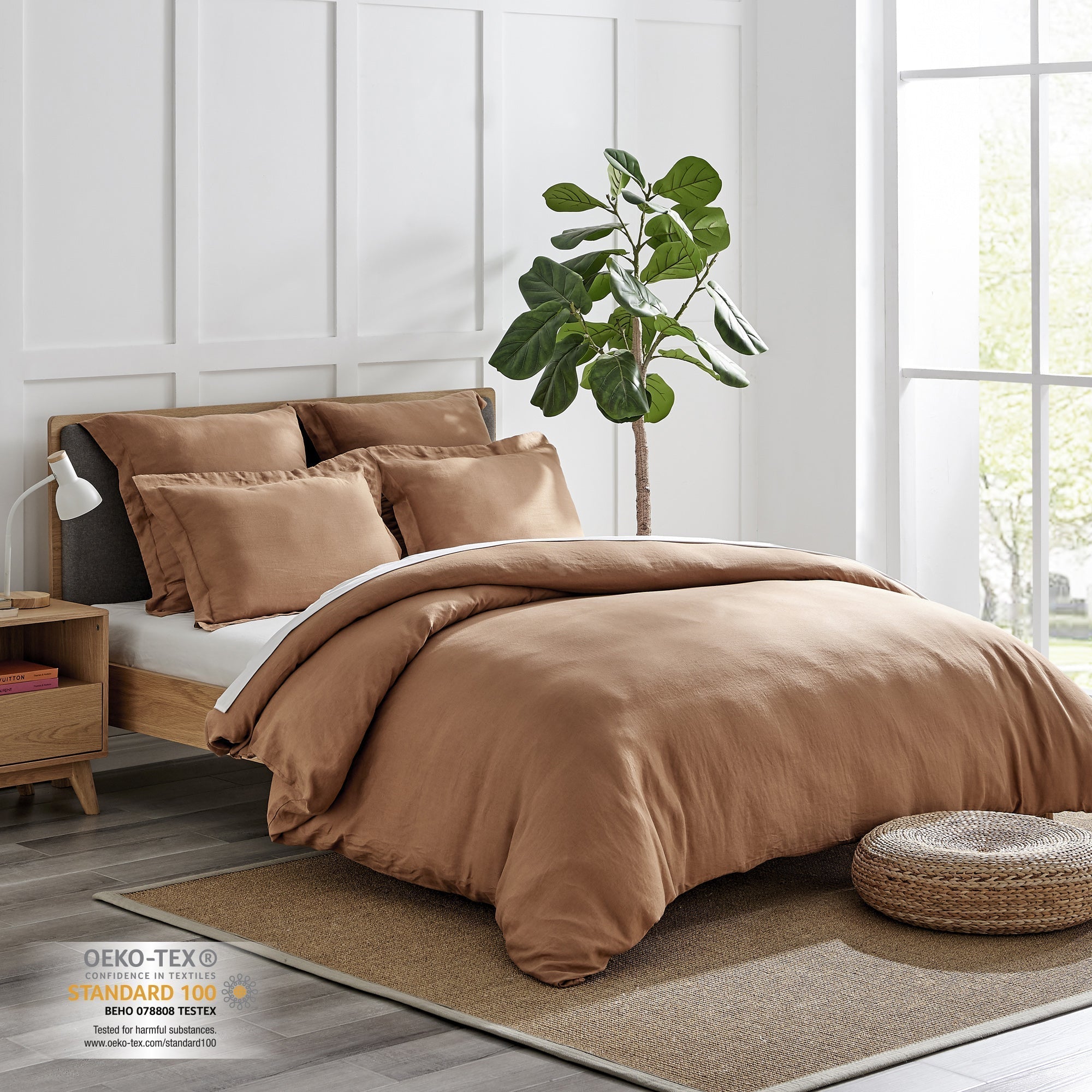 Premium Washed Linen Duvet Cover Set - Breathable & Soft 100% Natural Flax Fabric - Queen Size Bedding for Summer & All Seasons - Perfect for Cozy Bedrooms, Guest Rooms & Vacation Homes