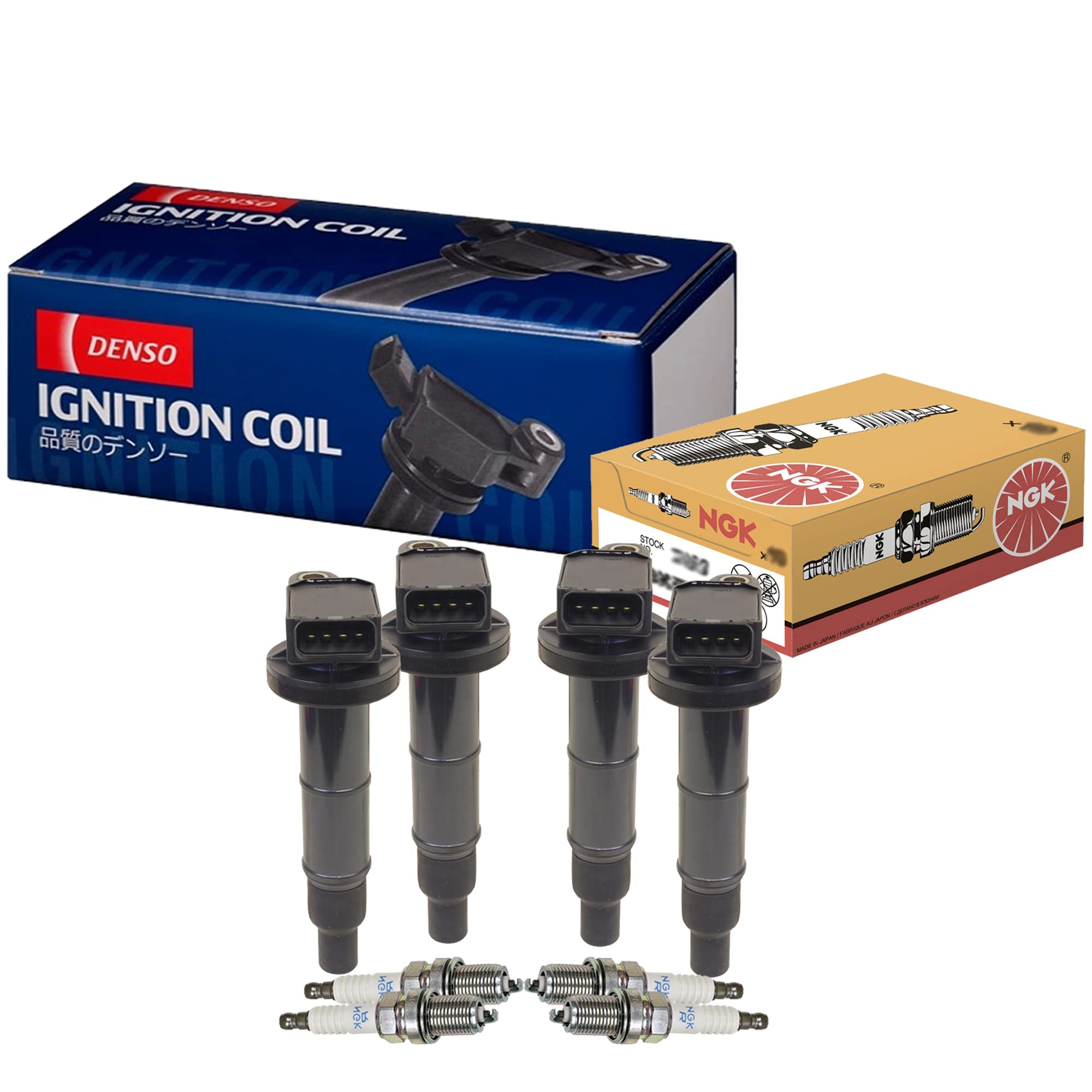 Denso 4 COP Direct Ignition Coils & NGK 4 Standard Spark Plugs Gap 0.044