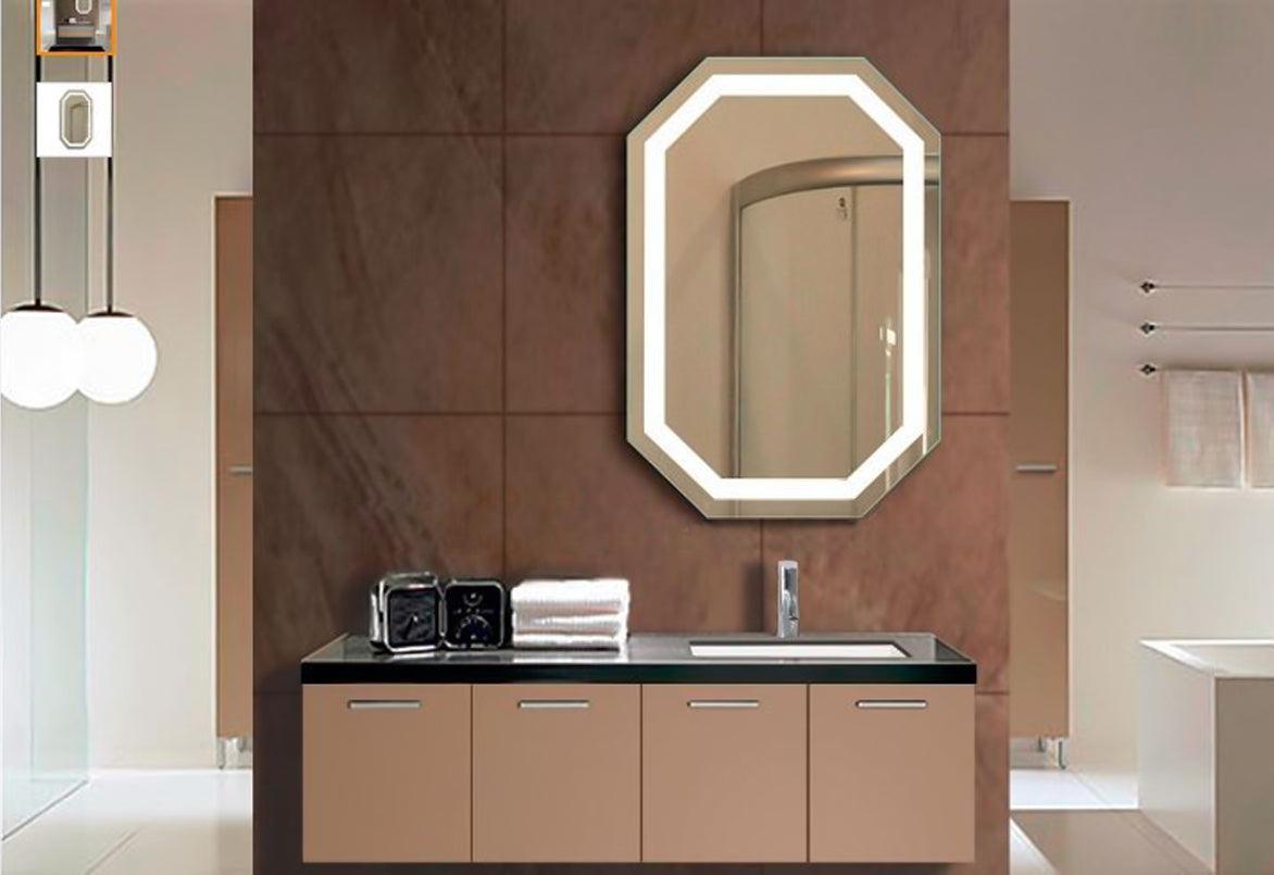 Krugg Tudor 20x30 Inch LED Bathroom Mirror with Adjustable Dimmer & Anti-Fog Function - Perfect for Vanity, Makeup, and Modern Bathroom Decor