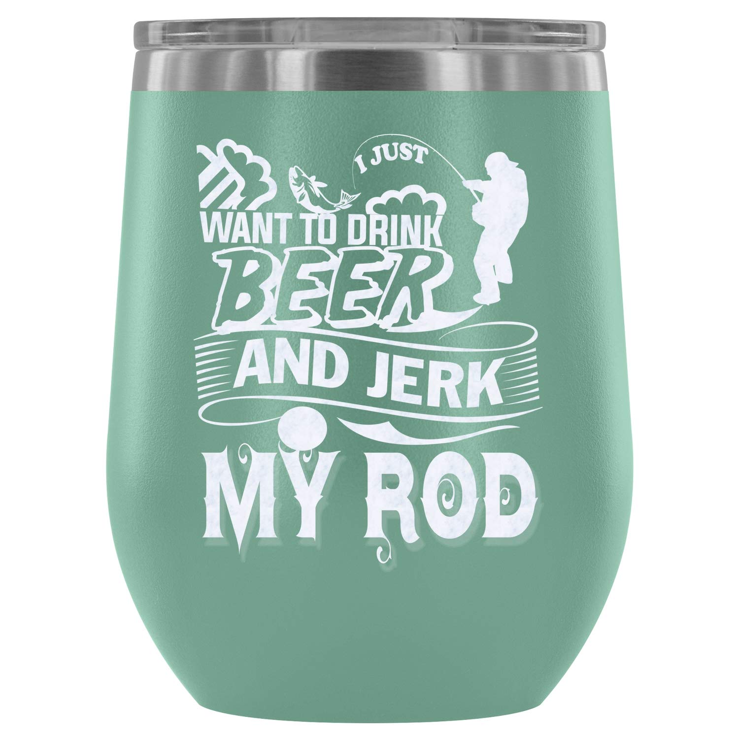 Stainless Steel Vacuum Insulated Stemless Wine Tumbler - 12oz Teal Double-Walled Beer & Wine Glass - Perfect for Outdoor Picnics, Beach Parties & Home Entertaining