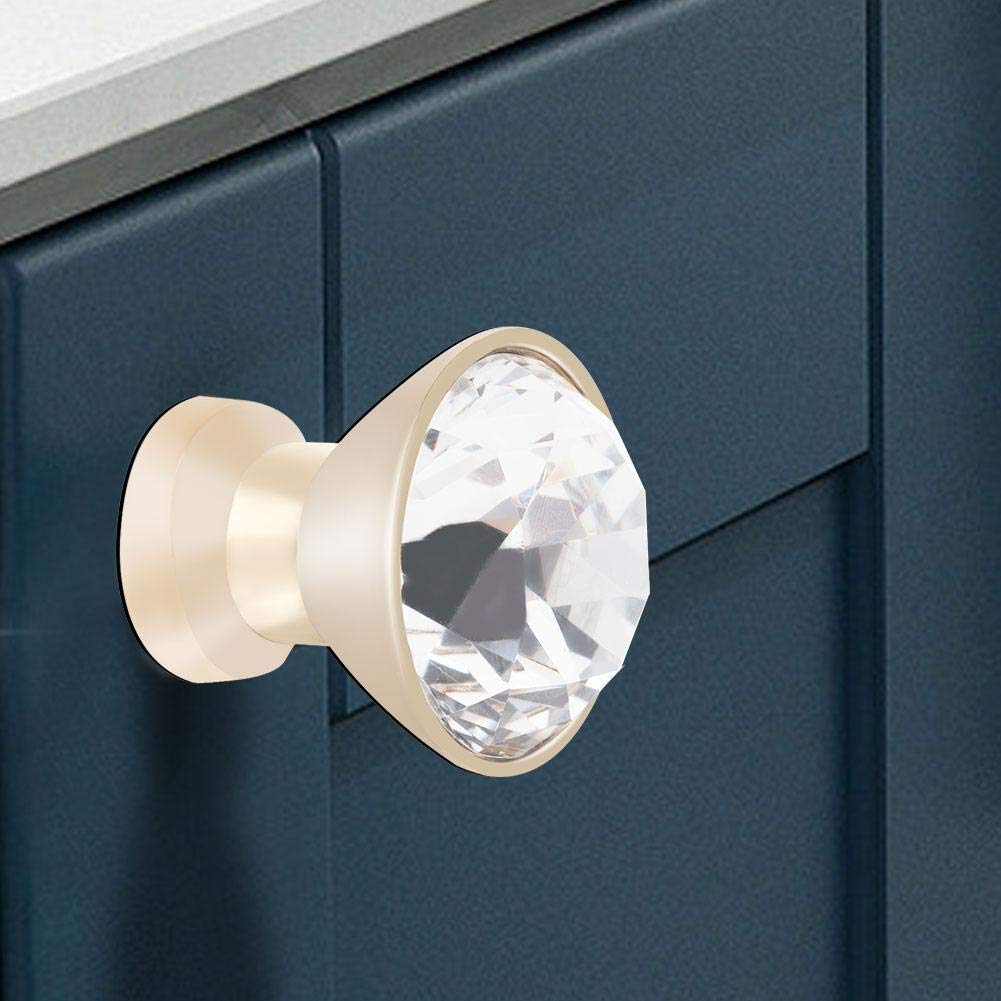 Vintage Crystal Cabinet Knobs - 4Pcs 30mm Single Hole Dresser Pull Handles for Cupboard, KTV Desk, Drawers, Closet & Kitchen (Retro Design, Style #2) - Perfect for Home Renovation & Furniture Upgrade