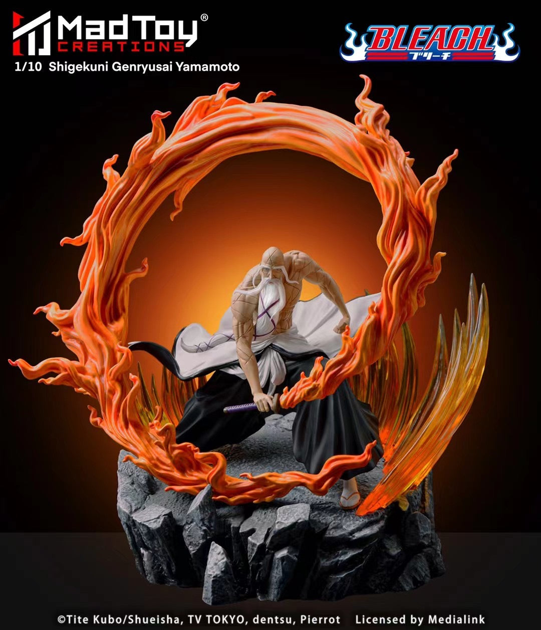 Medialink x MadToy Creations Licensed Yamamoto Genryuusai Shigekuni Anime Figure - Collectible Bleach Character Statue for Display & Home Decor | Perfect for Anime Fans & Manga Collectors