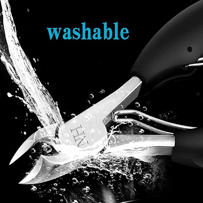 SHUANGYOU Professional Toe Nail Clippers for Thick & Ingrown Toenails - Ultra Sharp Curved Blade Pedicure Tool for Men & Women - Perfect for Home Grooming, Travel & Salon Use - Black (1 Pack)