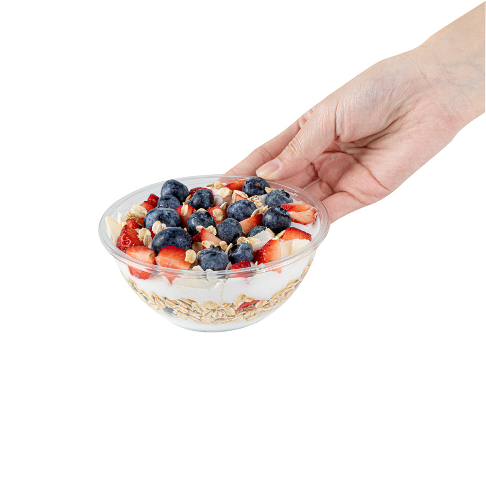 7 oz Round Clear Plastic Salad Bowls - 5