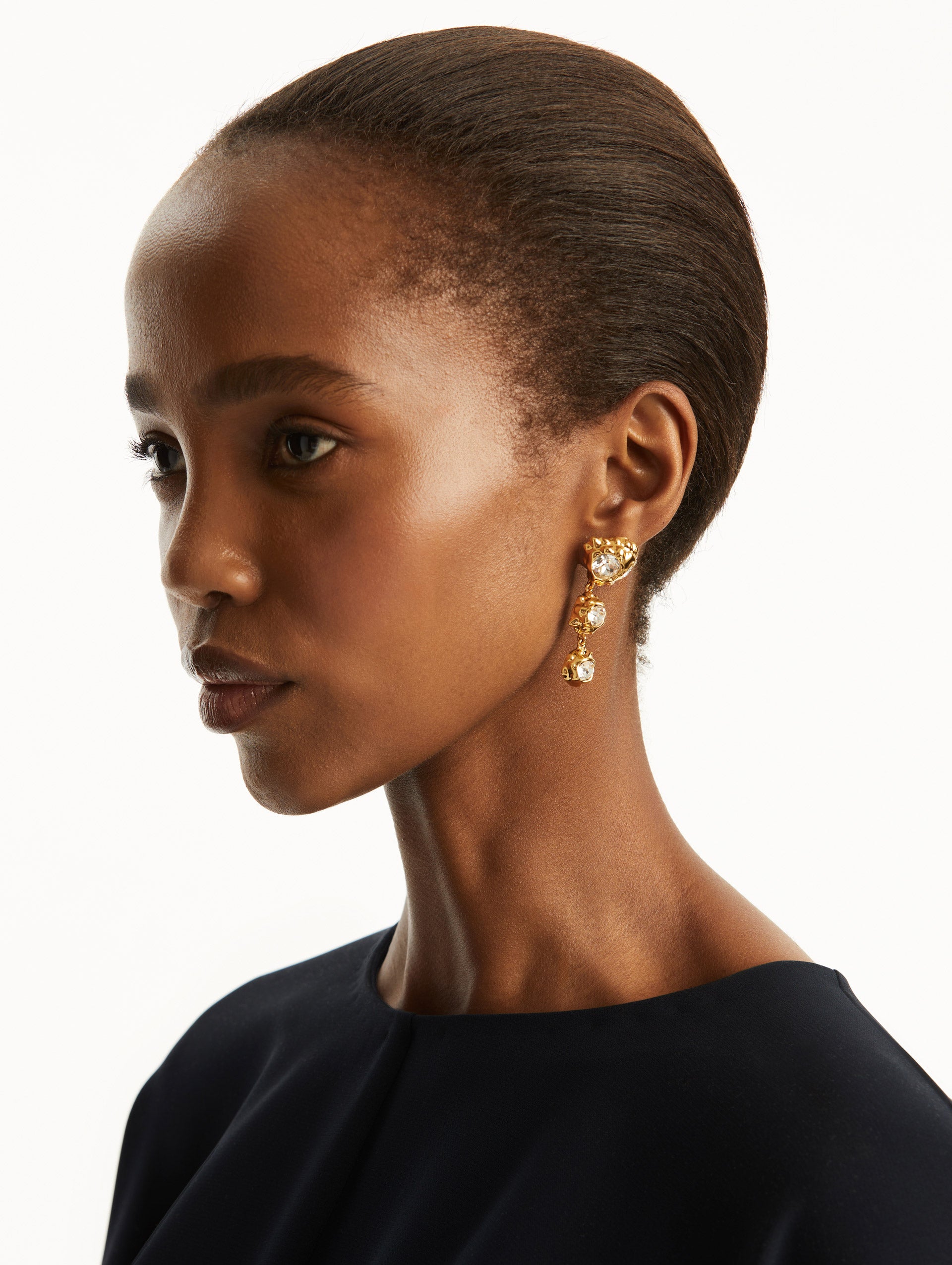Textured Metal Triple Drop Earrings for Women - Boho Chic Dangle Jewelry for Party, Wedding & Everyday Wear
