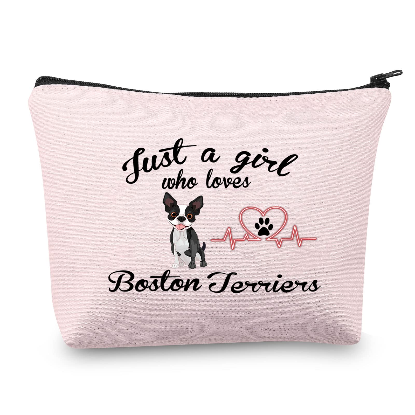 Boston Terrier Makeup Bag - Cute Cosmetic Pouch for Dog Lovers | Travel Toiletries Organizer | Perfect Gift for Boston Terrier Owners (Pink) | Great for Travel, Gym & Daily Beauty Routine
