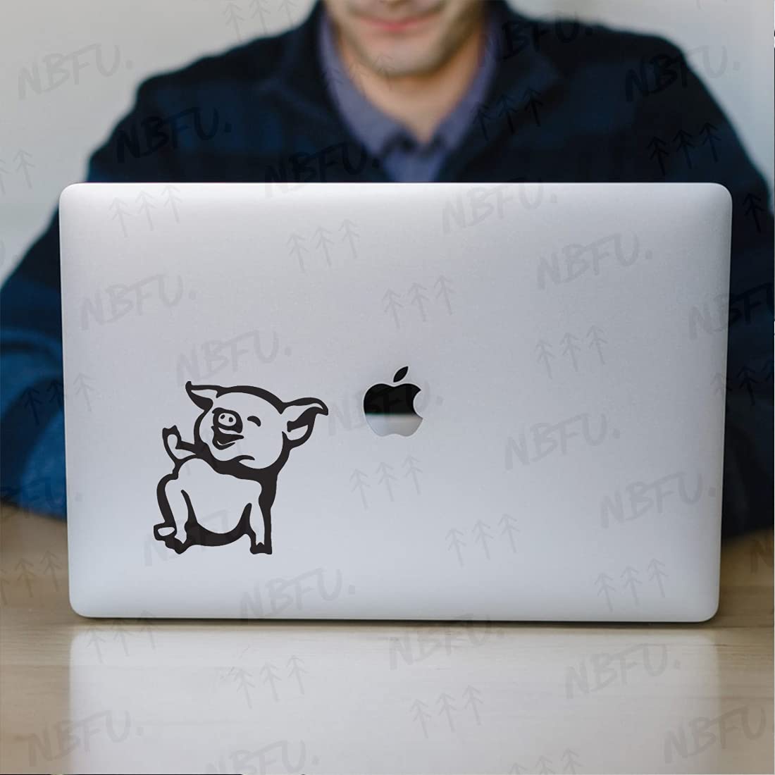 Premium Waterproof Vinyl Decal Stickers - Cute Pig Design (Set of 2, Black) for Laptop, Phone, Helmet, Car Window, Bumper, Mug, Cup, Door & Wall Decoration - Perfect for DIY Home Decor, Office Accessories, and Gift Giving
