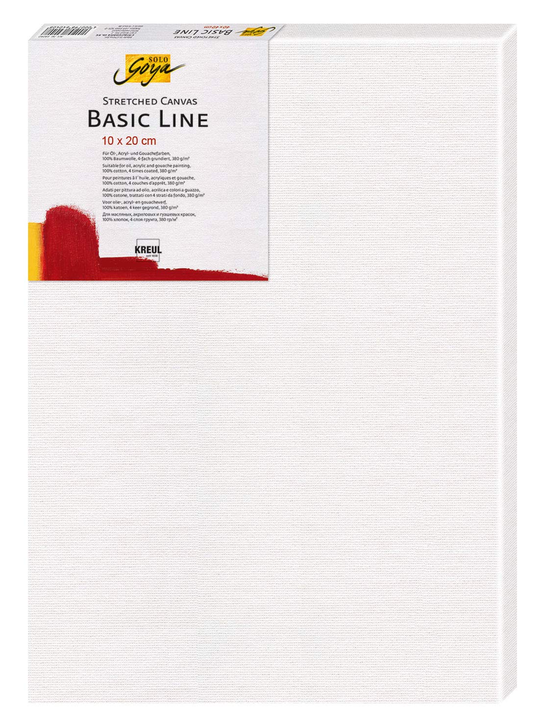 Premium Goya Stretched Canvas - 10x20 cm Cotton Primed Artist Canvas with 4 Compartments - Ideal for Oil, Acrylic & Gouache Painting - Perfect for Studio Art, Classroom Projects & DIY Home Decor