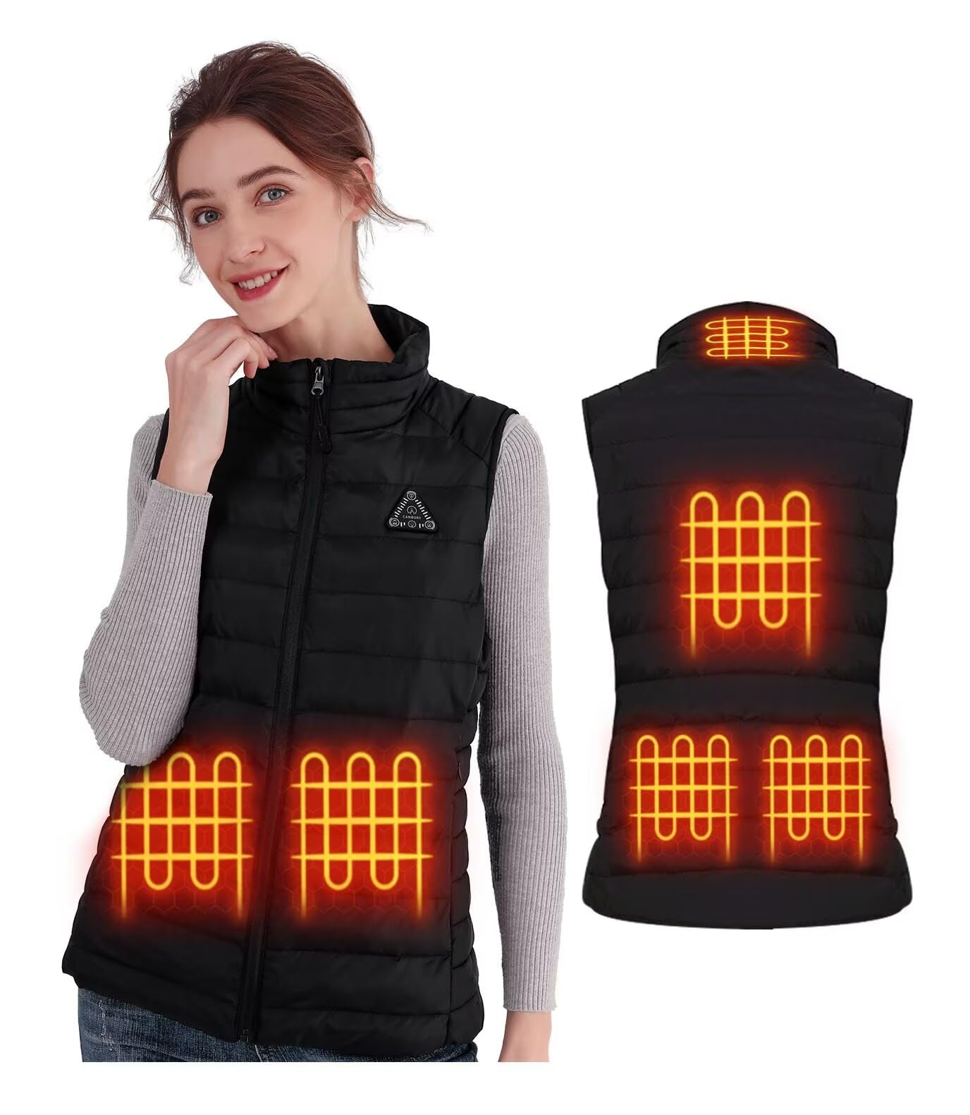 Women's Heated Vest - Lightweight Electric Heating Jacket for Winter (Battery Pack Sold Separately) - Perfect for Outdoor Activities, Hiking, and Cold Weather Commuting