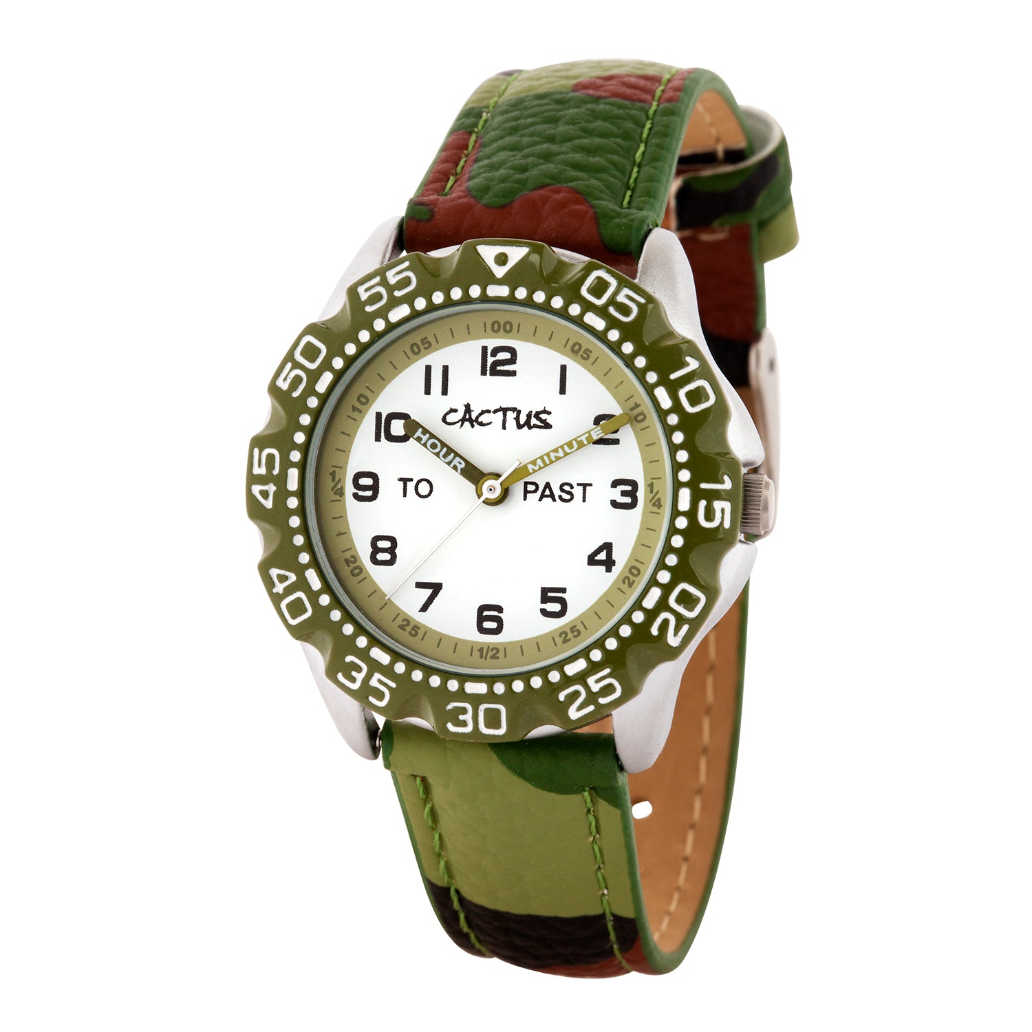 Cactus Master Time Teacher Kids Watch - Waterproof Digital Watch for Boys & Girls, Easy to Read with Alarm & Stopwatch - Perfect for School, Outdoor Play & Learning to Tell Time