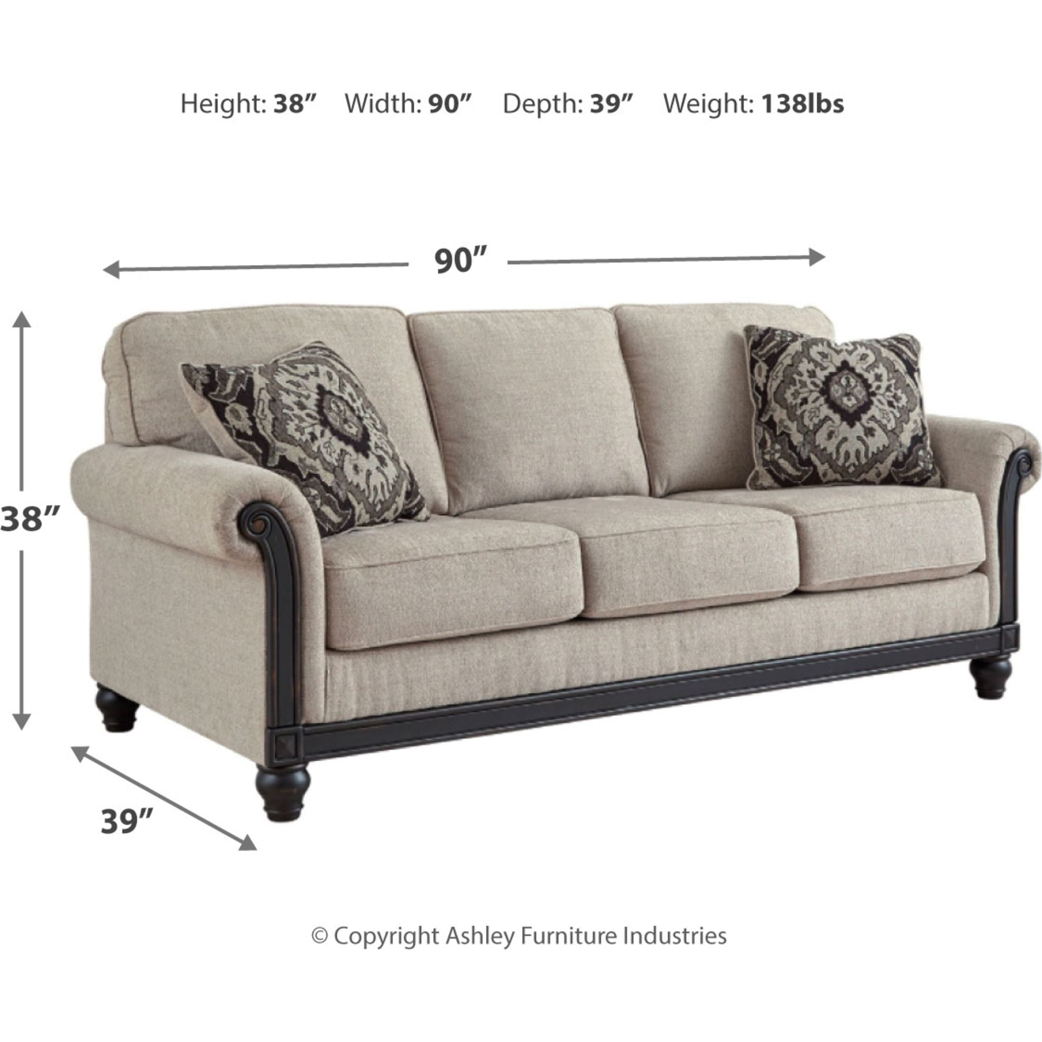 Benbrook Sofa in Ash - Modern Comfort for Living Room, Lounge & Office - Durable & Stylish Furniture
