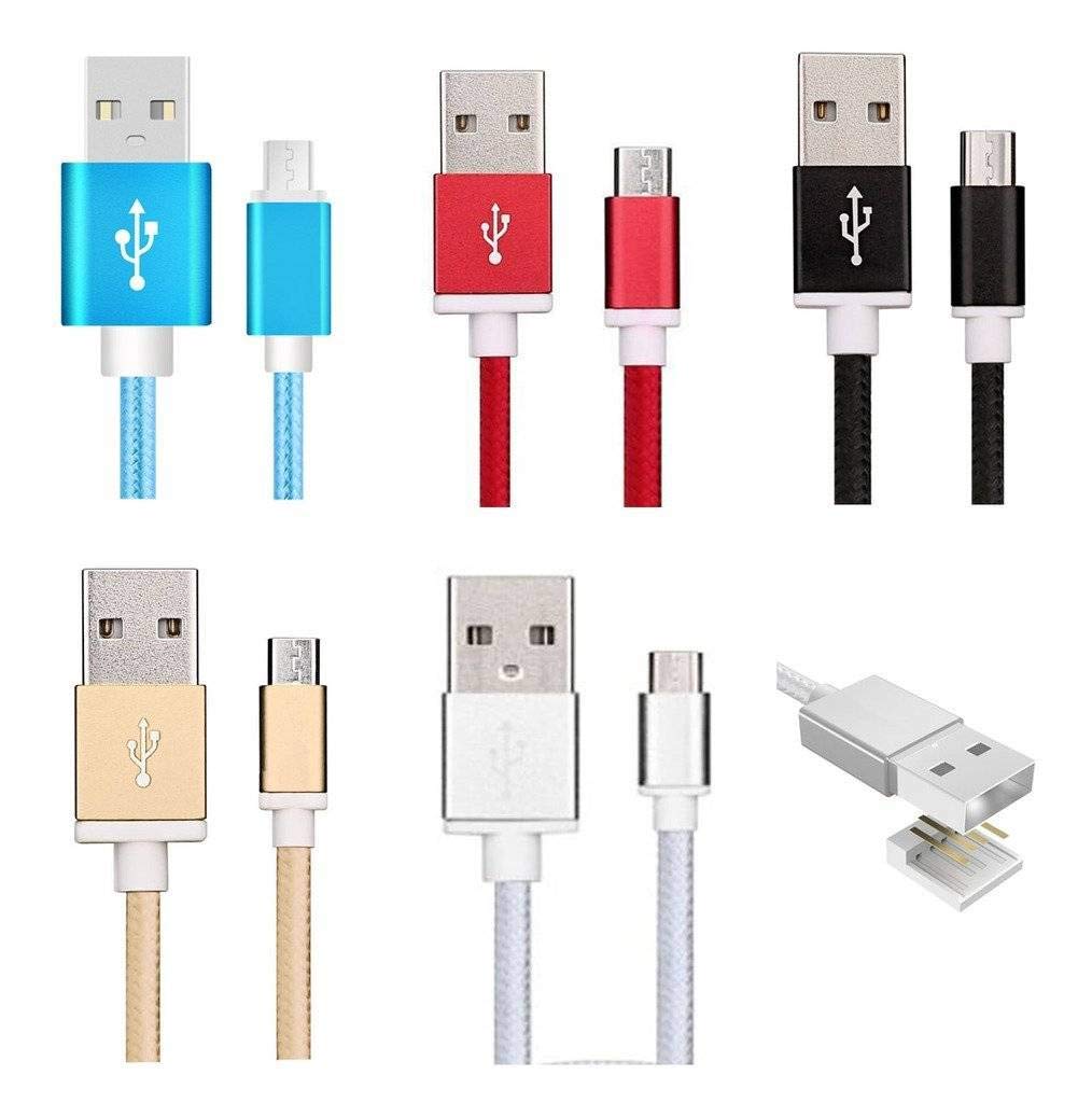 Premium Micro USB Cable 5-Pack - High-Speed Sync & Charging, 1.5m Nylon Braided with Metal Shell - Compatible with Cubot Echo/Manito/Max/S500/S550 Pro/X16S/Z100 Pro - Perfect for Home, Office & Travel Charging