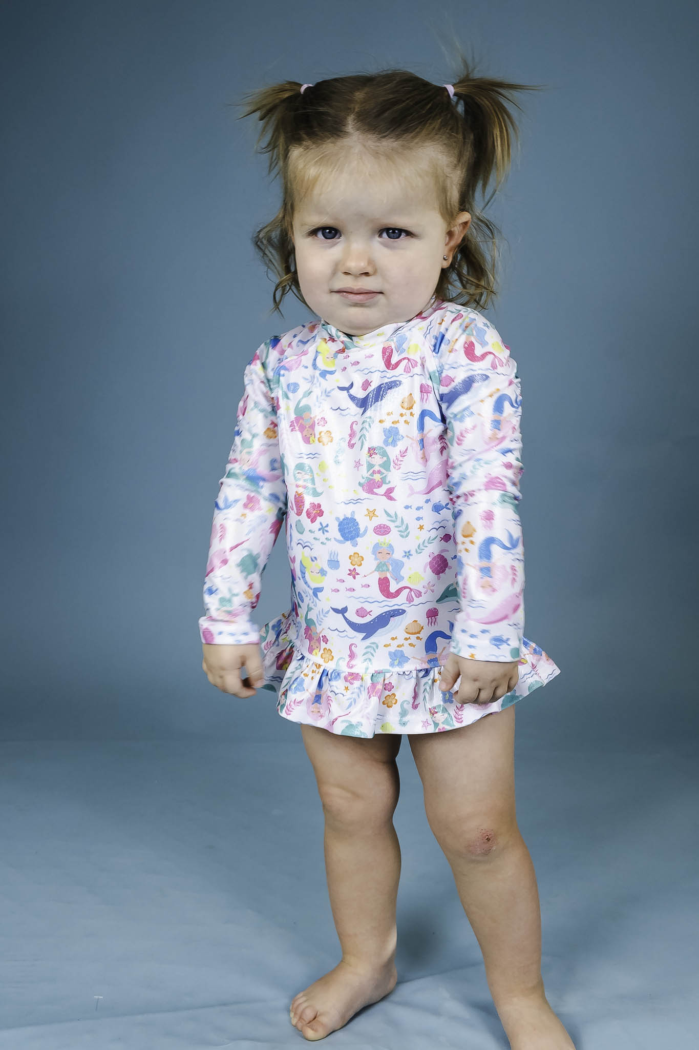 Mermaid Friends UPF 50+ Sun Protection Swim Rashguard for Girls - Perfect for Beach, Pool, and Outdoor Water Activities