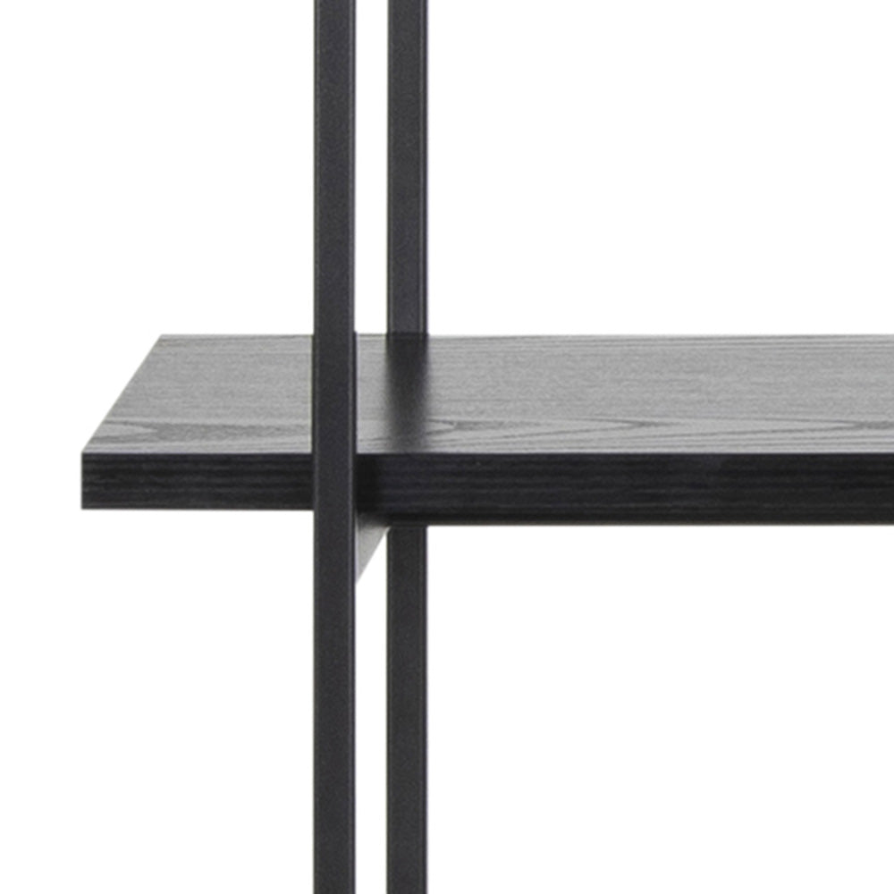 KREMAN 94cm Black Metal Shelving Unit - Sturdy Storage Shelf for Home, Office, Garage & Closet Organization