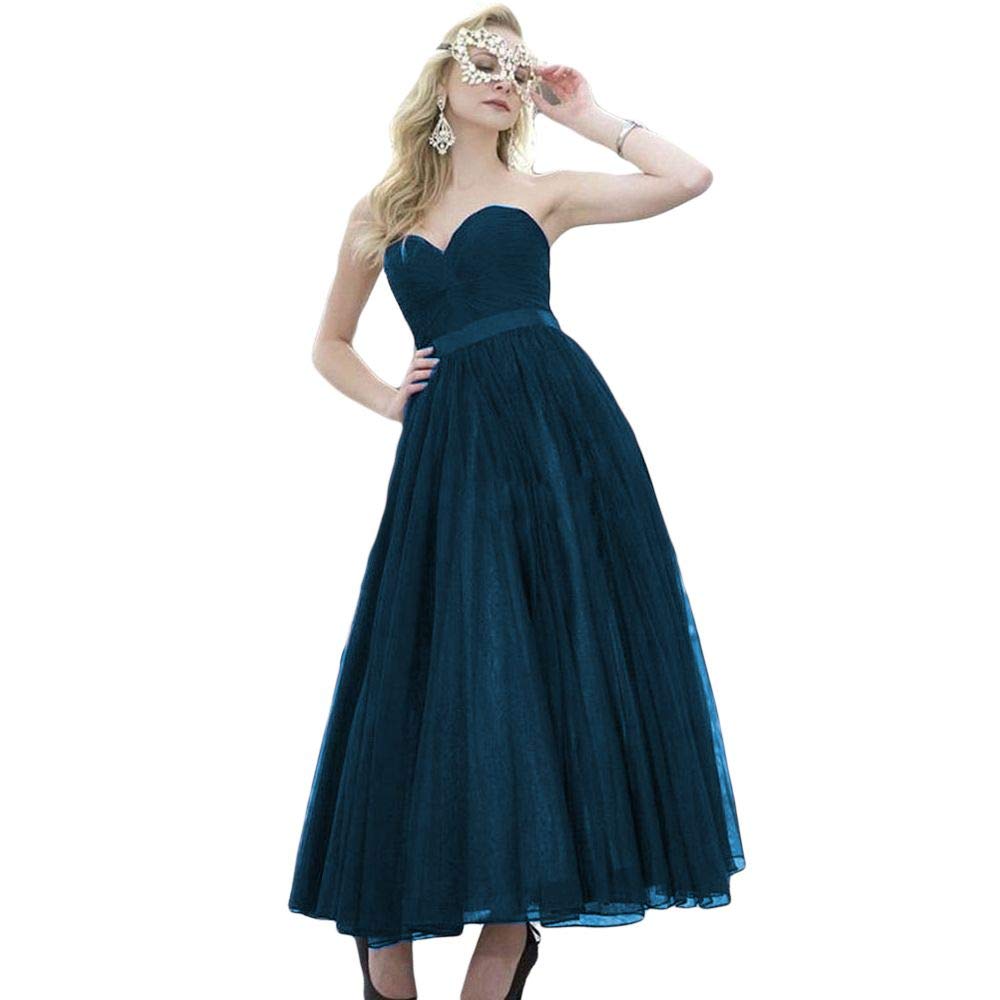 Elegant CongYunGe Women's A-Line Tea Length Sleeve Lace Prom Dress for Cocktail Party, Wedding Guest, Homecoming & Formal Events - Vintage Floral Embroidery Ball Gown