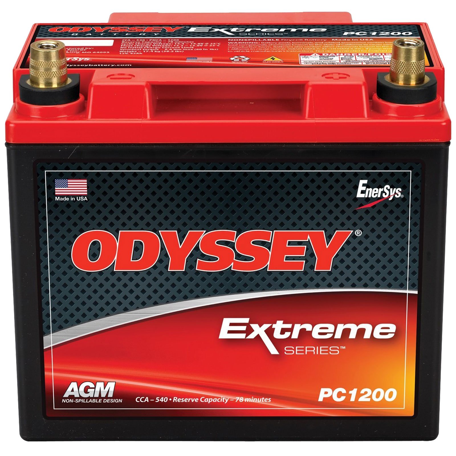 Odyssey PC1200T High-Performance Automotive Battery - AGM Deep Cycle Battery for Cars, Trucks, and Marine Vehicles - Perfect for Off-Roading, RV Camping, and Power Sports