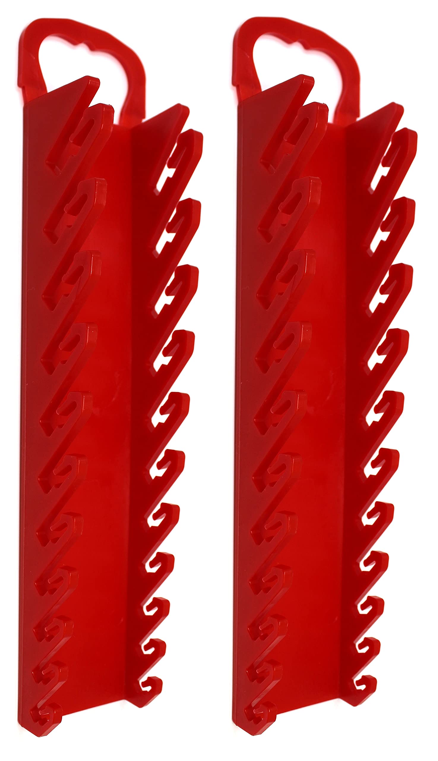 11-Tool Gripper Wrench Organizer Tool Tray Kit for Stubby & Line Wrenches (4-Piece Set, Black & Red) - Perfect for Mechanics, DIY Projects & Toolbox Organization