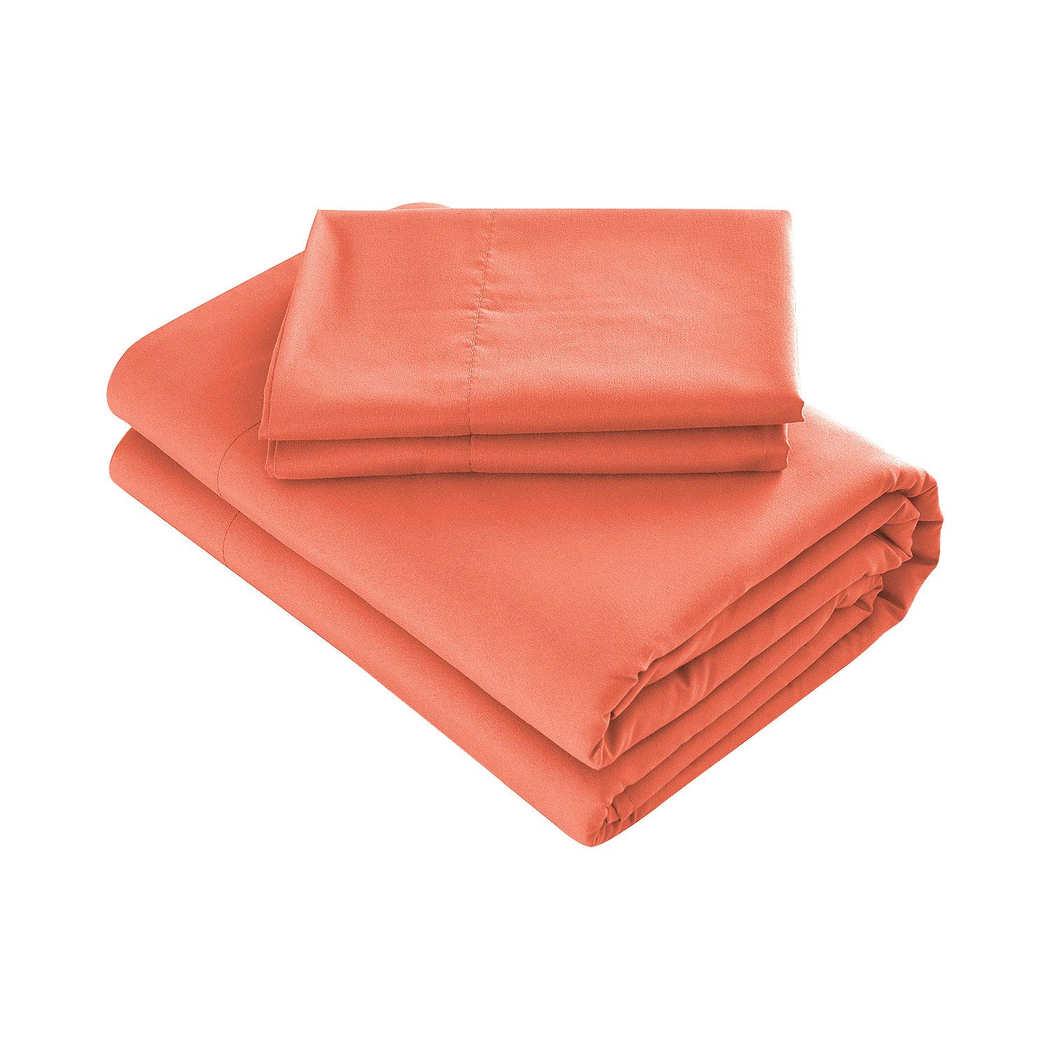 Premium 4-Piece Queen Bed Sheet Set - Deep Pocket Fitted Sheet, Flat Sheet & 2 Pillowcases - Soft Coral Luxury Bedding for Comfortable Sleep - Perfect for Master Bedrooms, Guest Rooms & Vacation Homes