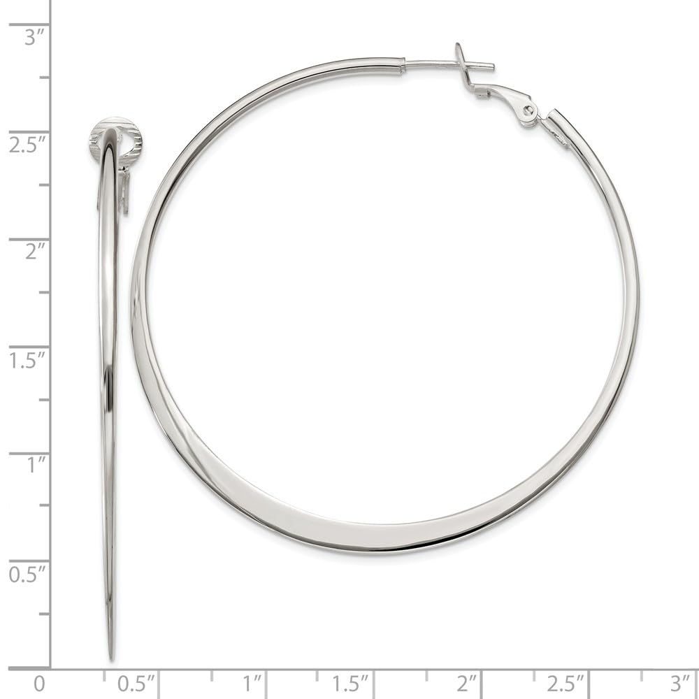 925 Sterling Silver Large Round Hoop Earrings for Women - 2.32 Inch Diameter Dangle Earrings | Hypoallergenic Fashion Jewelry Gift | Perfect for Parties, Weddings & Everyday Wear