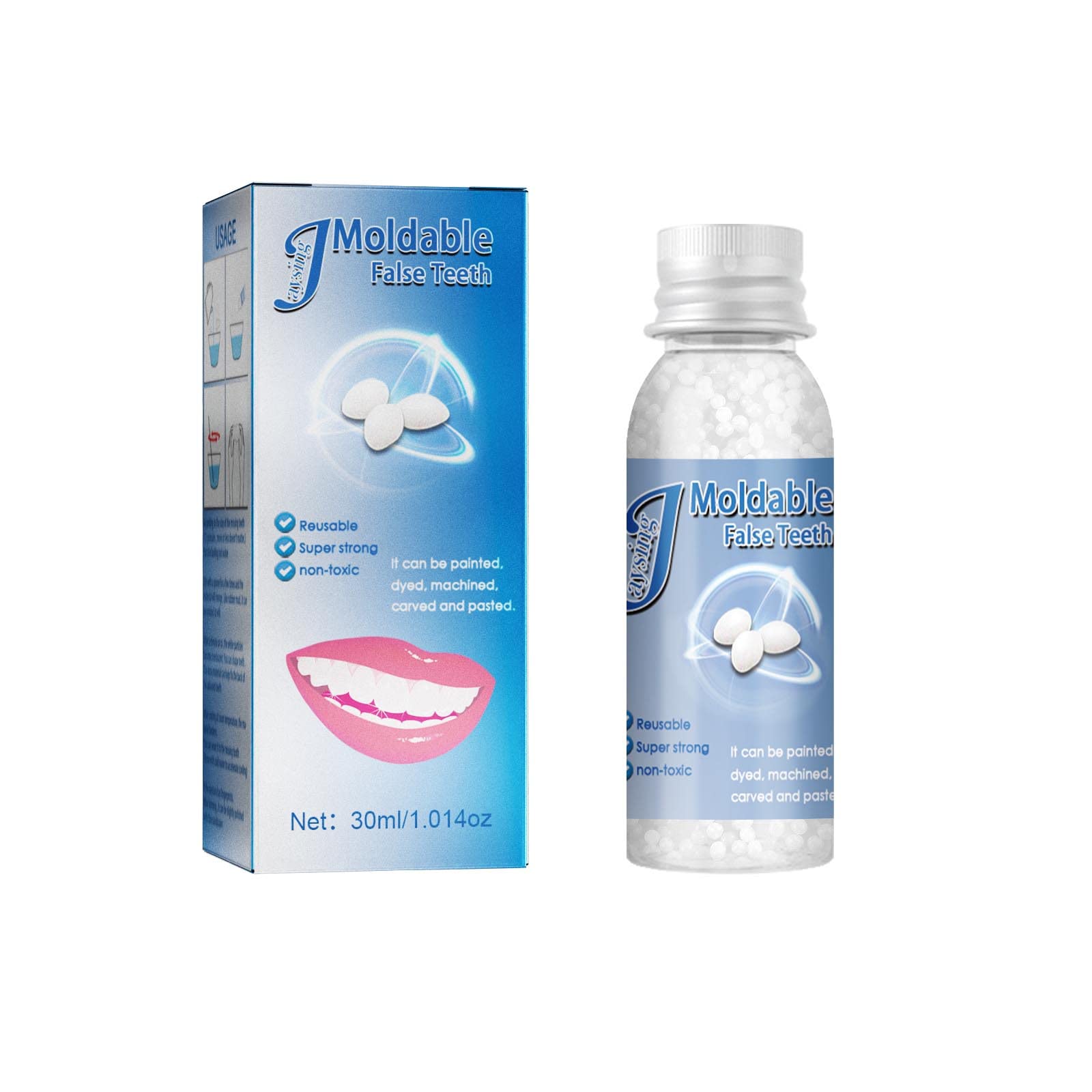 DIY Teeth Repair Kit - Temporary Tooth Replacement with Thermal Fitting Beads for Missing & Broken Teeth | Emergency Dental Care at Home, Travel & Camping Use
