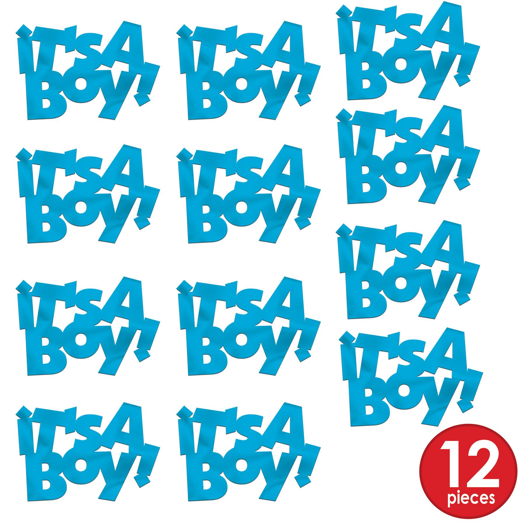 12 Pack Beistle Jumbo It's A Boy Confetti - Blue Baby Shower Decorations for Gender Reveal Party, Nursery Decor & Newborn Celebration