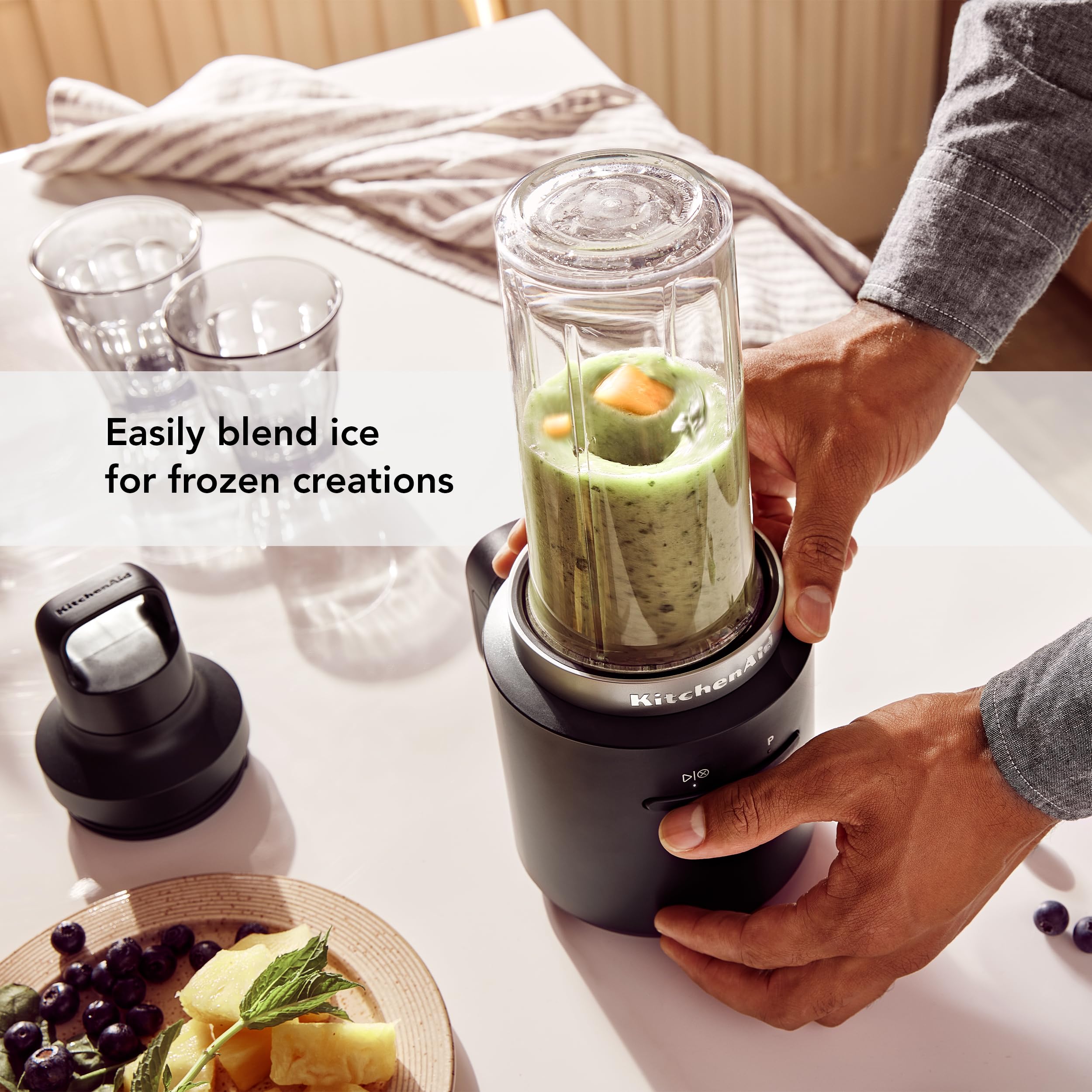 KitchenAid Go™ Cordless Personal Blender with Rechargeable Battery - KSBR256 | Portable Smoothie Maker for Home, Office & Travel | Perfect for Protein Shakes, Juices & Healthy Drinks