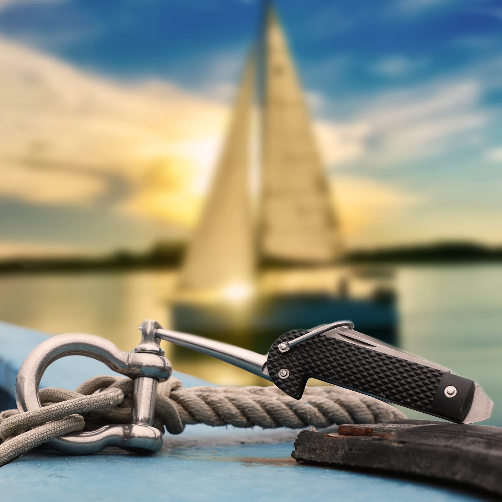 ULEES Marlin Spike Knife - Premium Stainless Steel Sailing & Rigging Tool for Sailors - Perfect for Knot Untying, Rope Splicing, Camping & Outdoor Adventures - Essential Nautical Gear for Boating, Fishing & Survival Situations